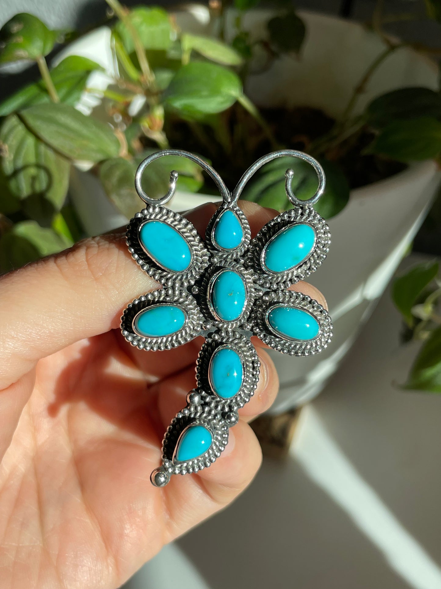 Turquoise Dragonfly Pendant | Sterling Silver 925 B794