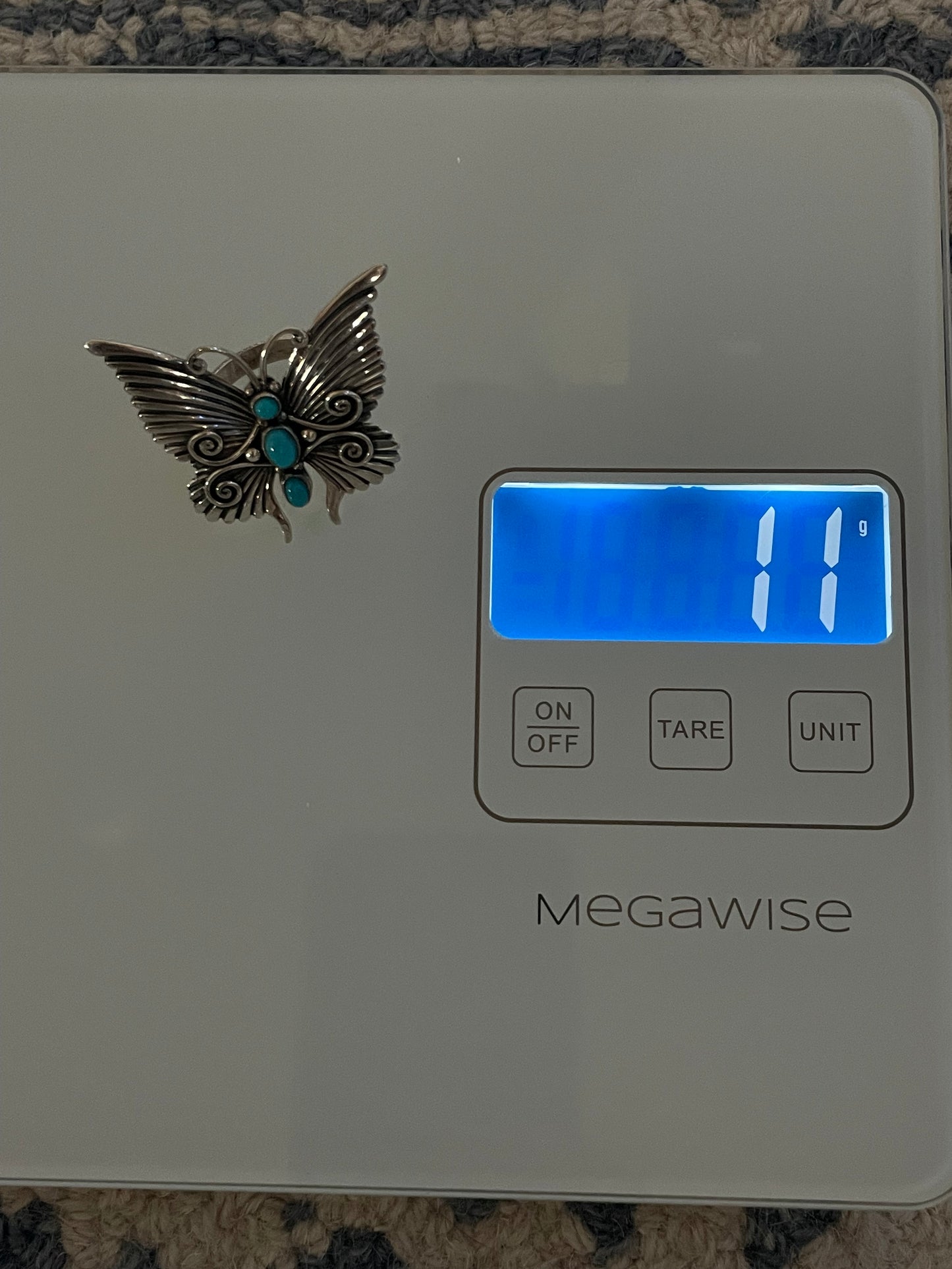 Turquoise Butterfly Ring Size 9 | 925 Sterling Silver C919
