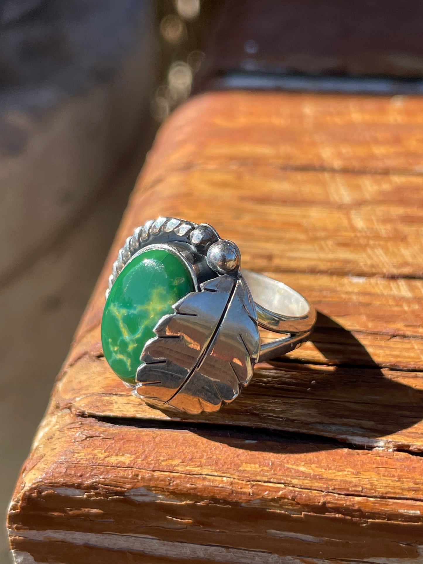 Turquoise Feather Ring Size 7 | 925 Sterling Silver B935