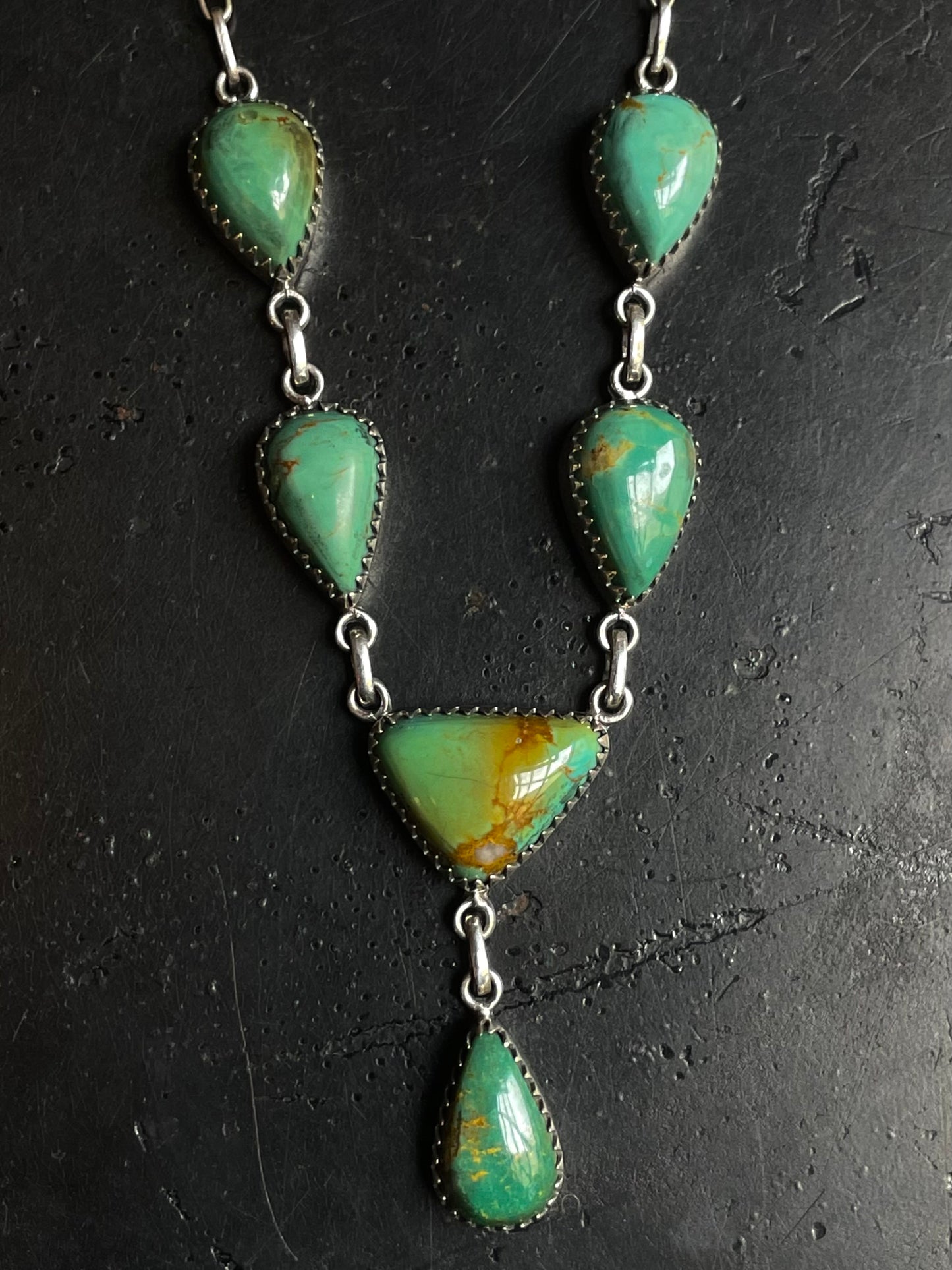 Turquoise Lariat Necklace | 925 Sterling Silver E635