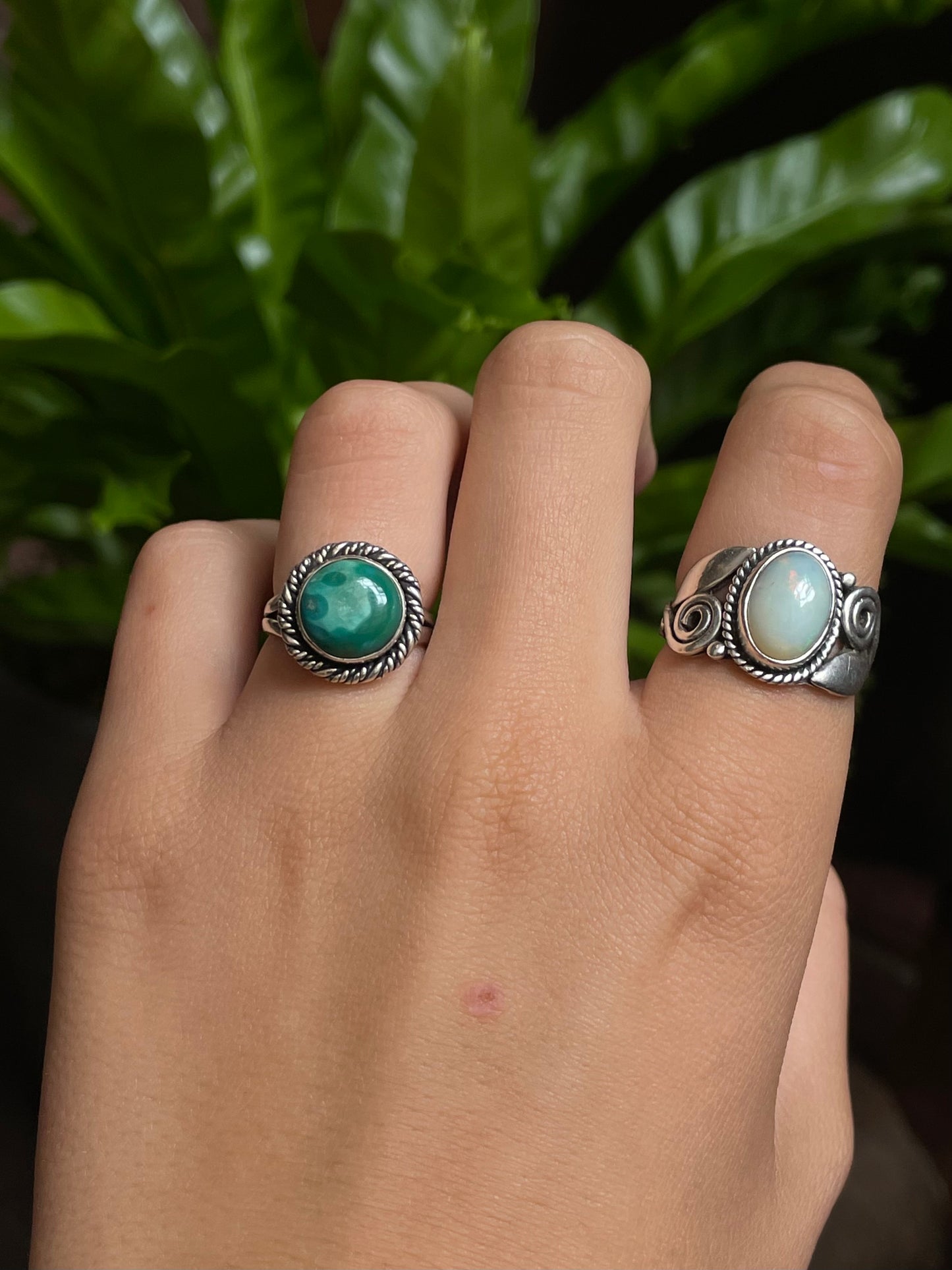 Turquoise Rope Design Ring Size 6 | 925 Sterling Silver G295