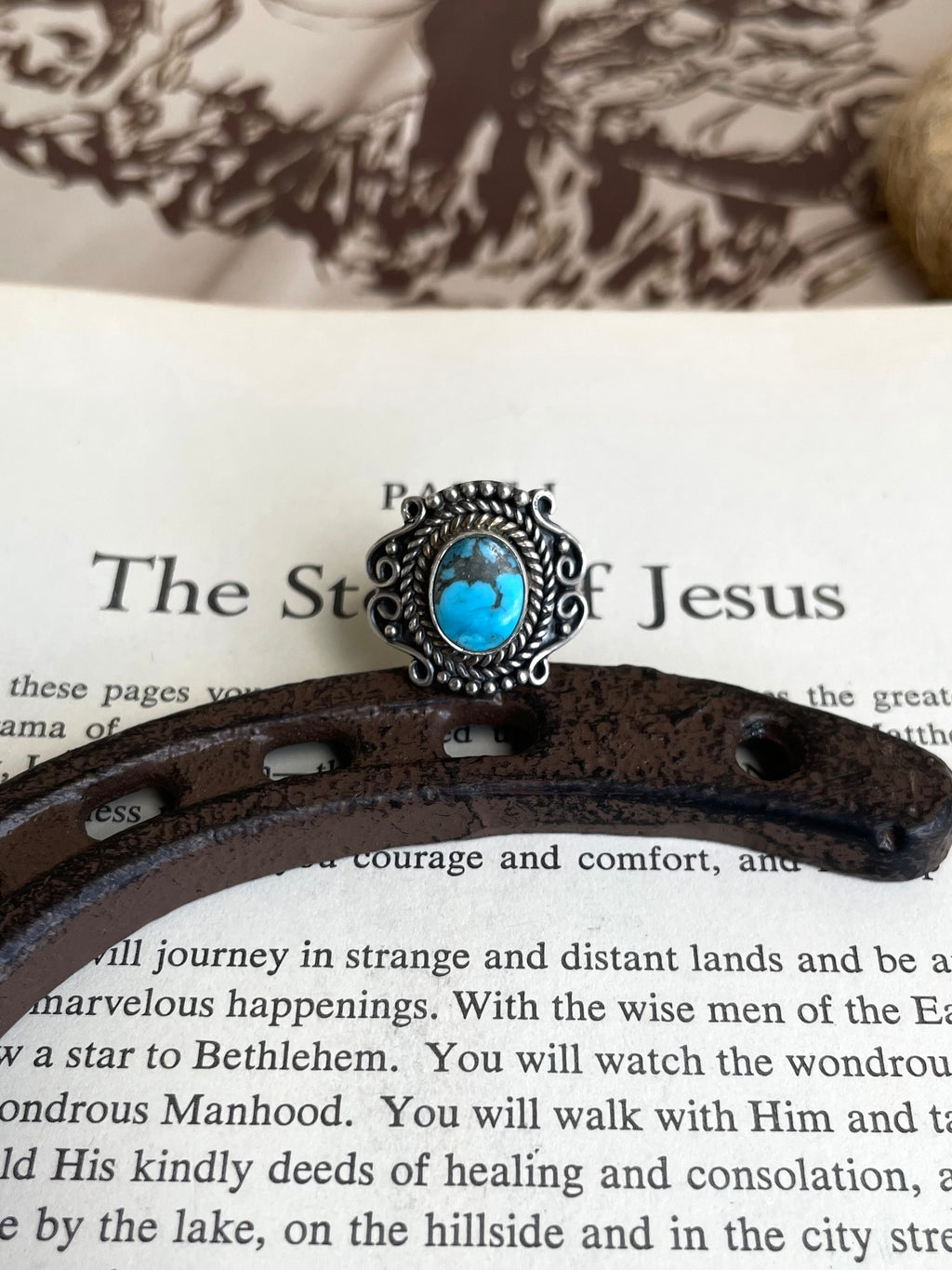 Kingman Turquoise Oval Ring | 925 Sterling Silver Size 6.75 G811