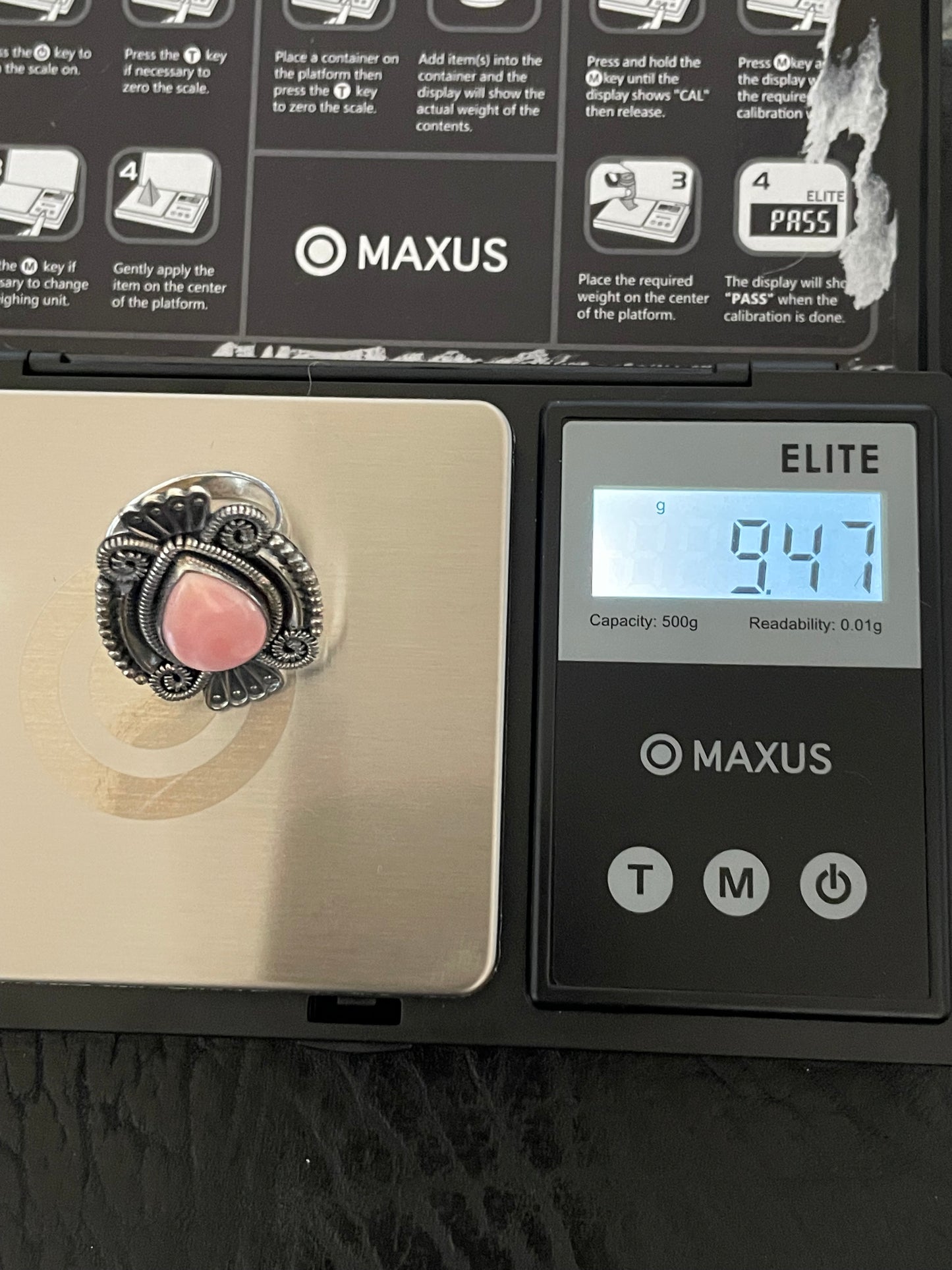 Pink Conch Ring Size 7 | 925 Sterling Silver Southwest E158