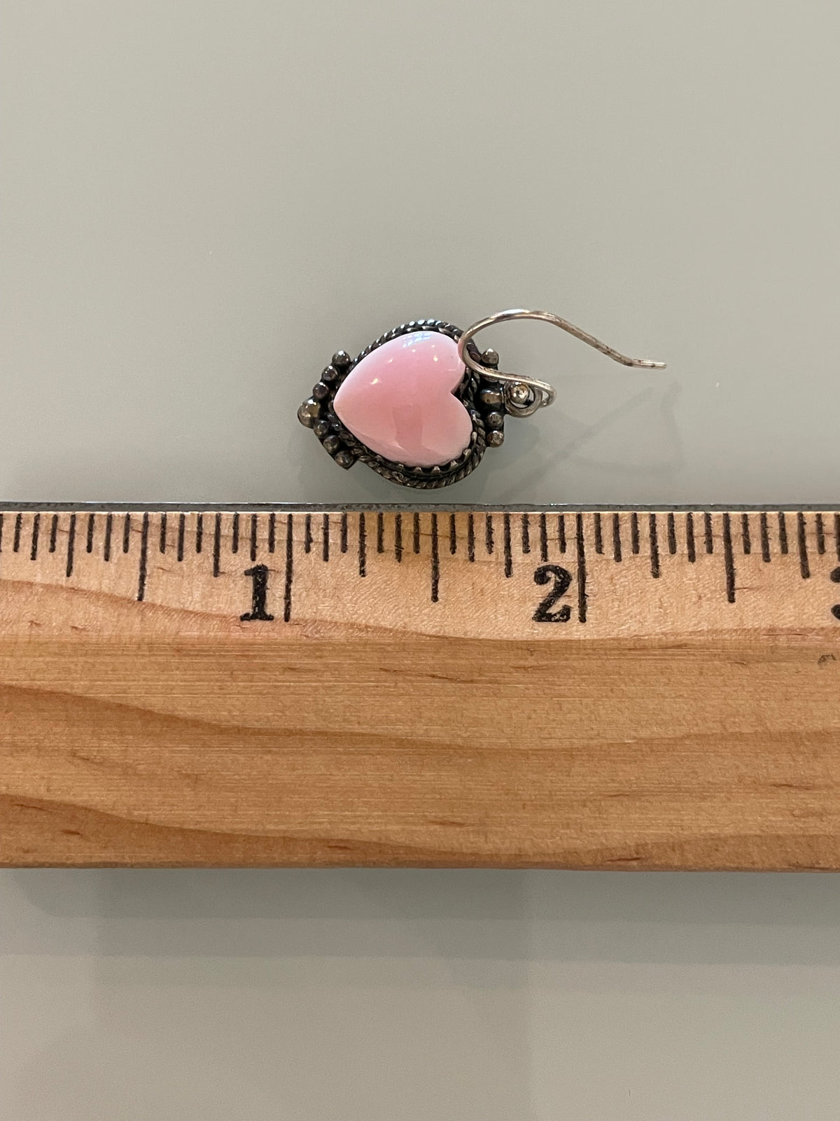 Pink Conch Heart Dangle Earrings | 925 Sterling Silver G702