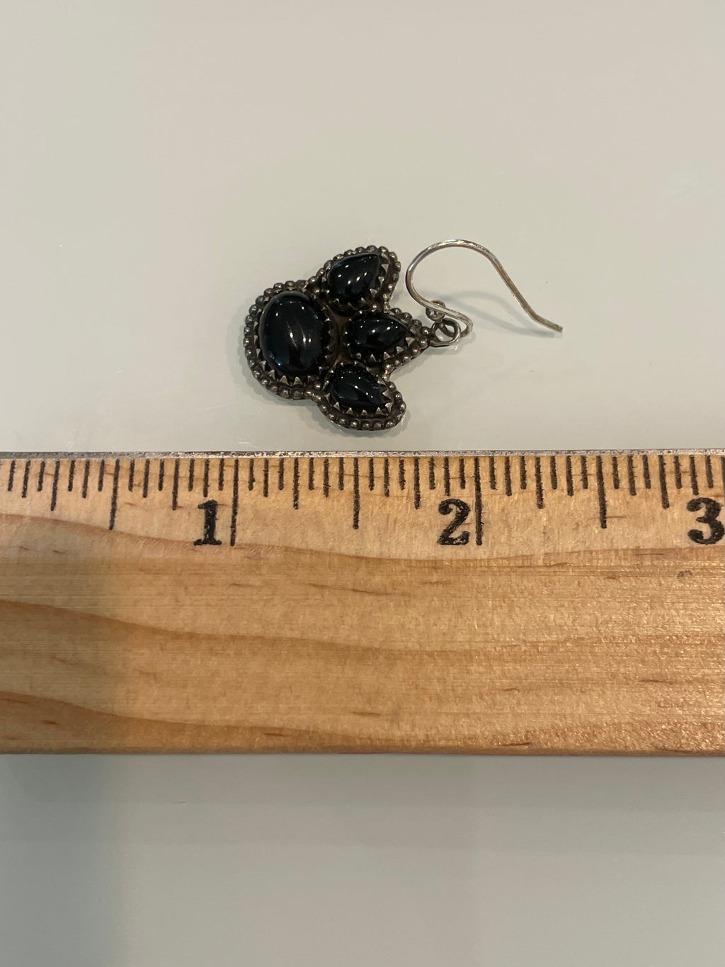 Black Onyx Cluster Dangle Earrings | 925 Sterling Silver G721