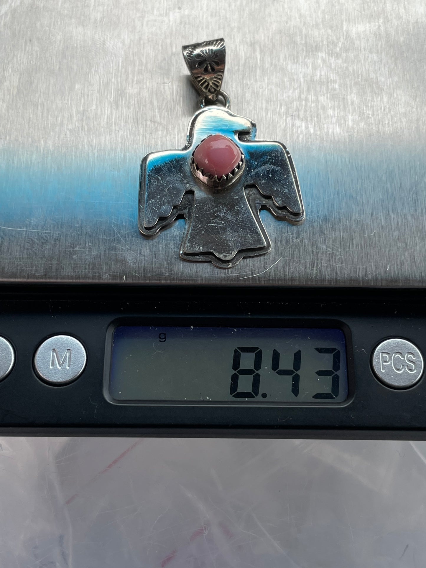Pink Conch Thunderbird Pendant | Sterling Silver 925 B737