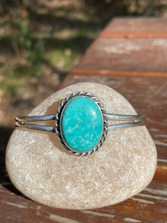 Kingman Turquoise Cuff Bracelet | 925 Sterling Silver D111