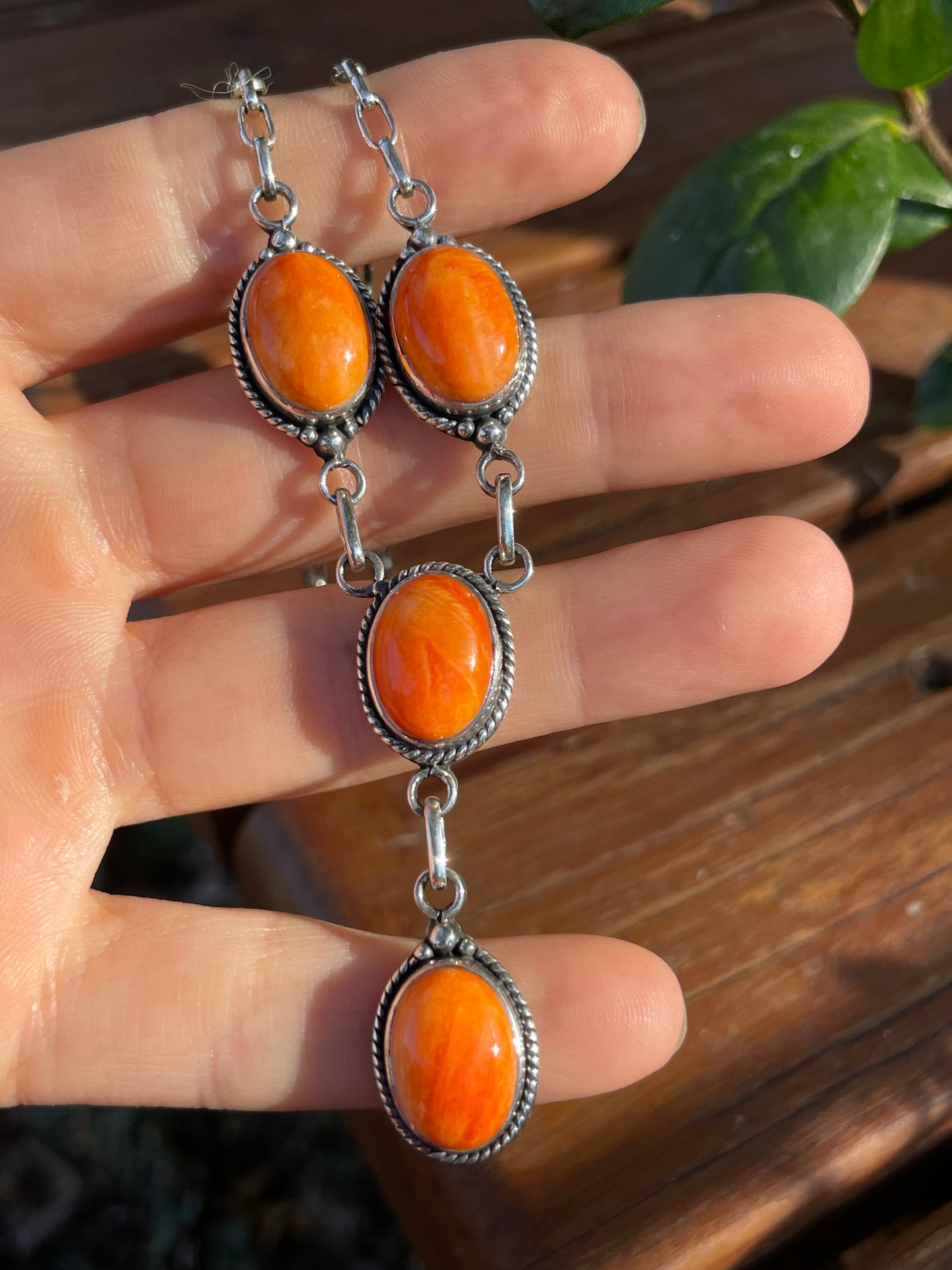 Spiny Oyster Vertical Pendant Necklace | Sterling Silver 925 | B896