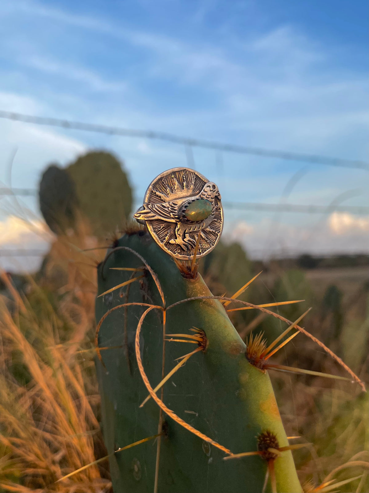 Turquoise Bird Ring Size 8 | 925 Sterling Silver G764