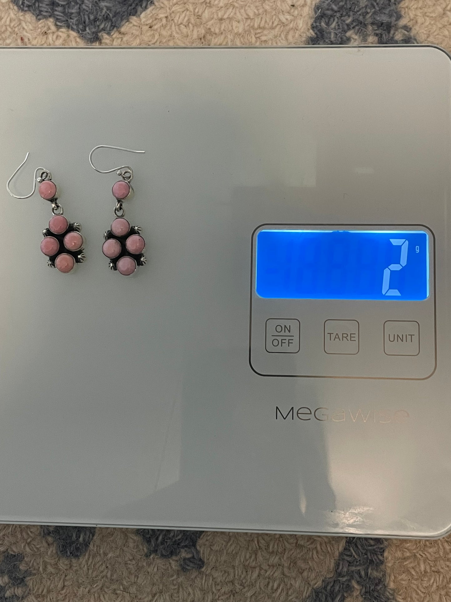 Pink Conch Cluster Dangle Earrings | 925 Sterling Silver C833