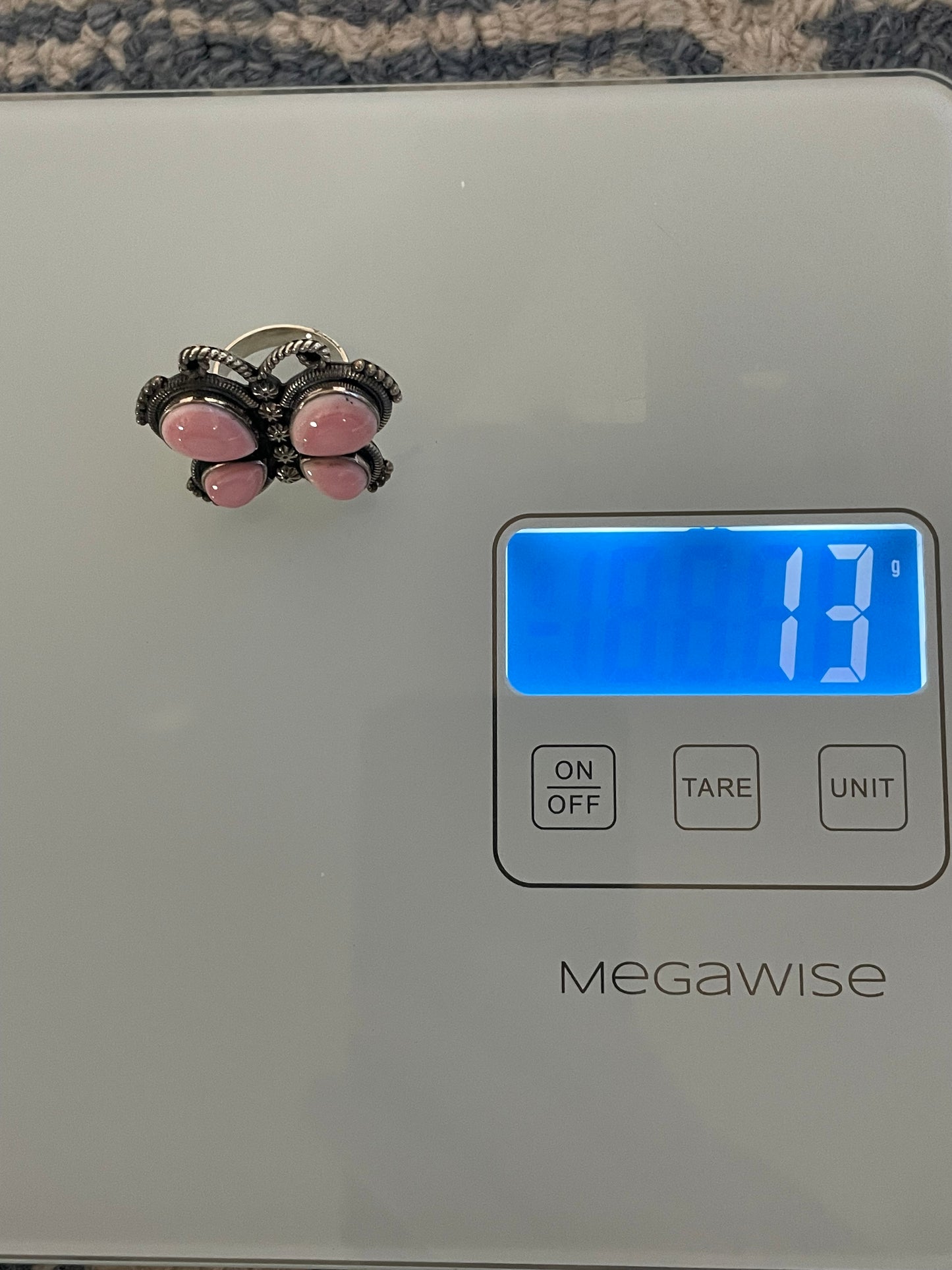 Pink Conch Butterfly Ring Size 6 | 925 Sterling Silver C926