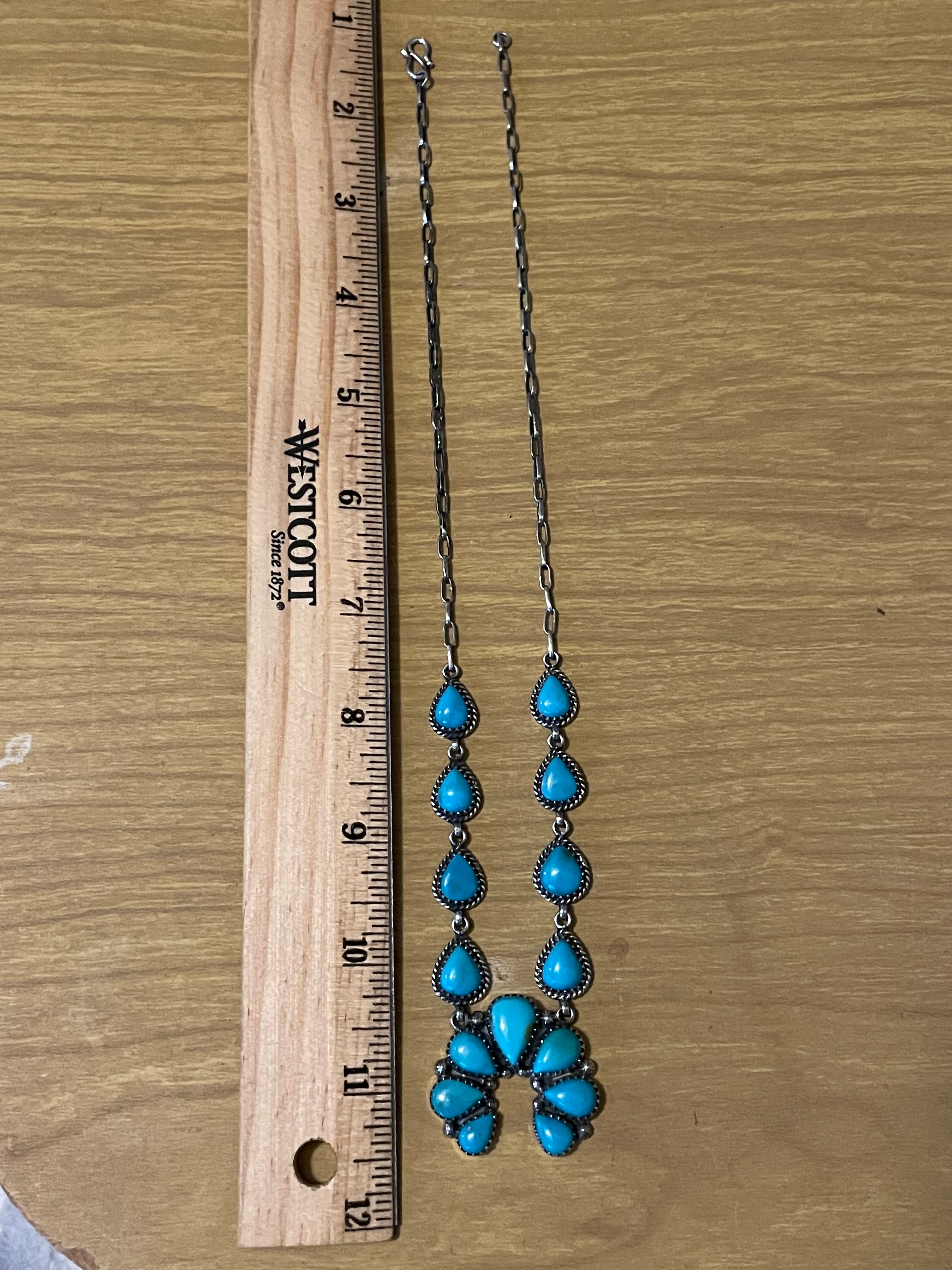 Kingman Turquoise Naja Necklace | 925 Sterling Silver G395