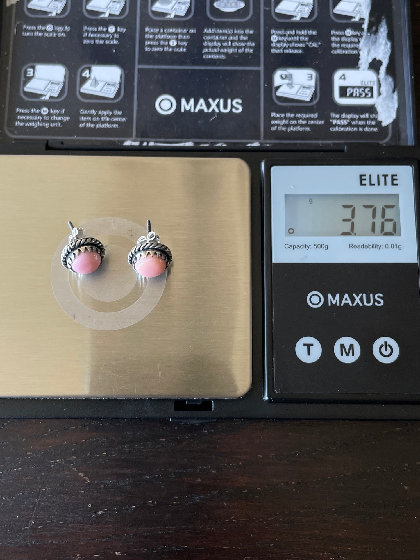 Pink Conch Stud Earrings | 925 Sterling Silver E784