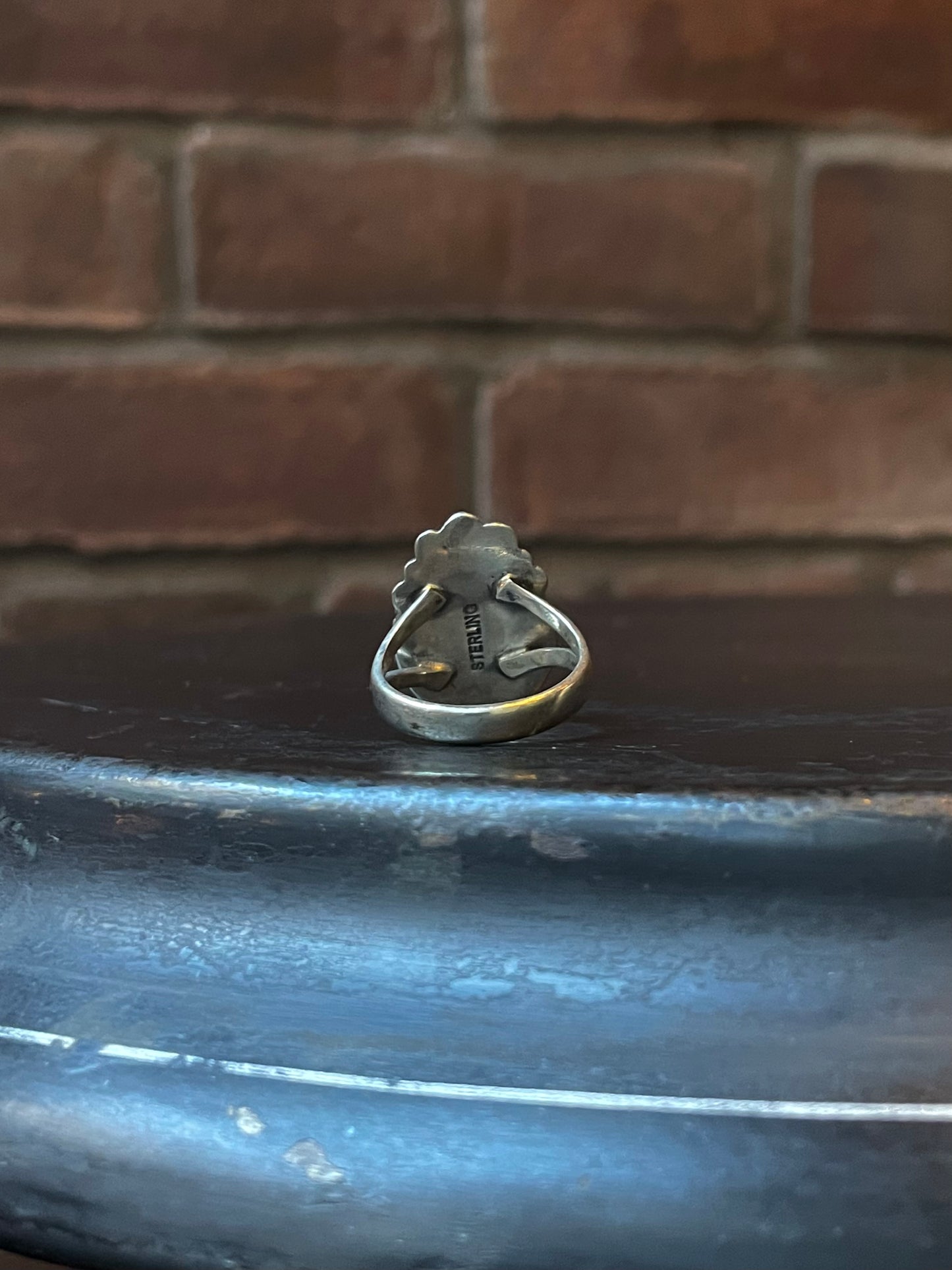 Pink Conch Tear Drop Ring | 925 Sterling Silver Size 8 E489