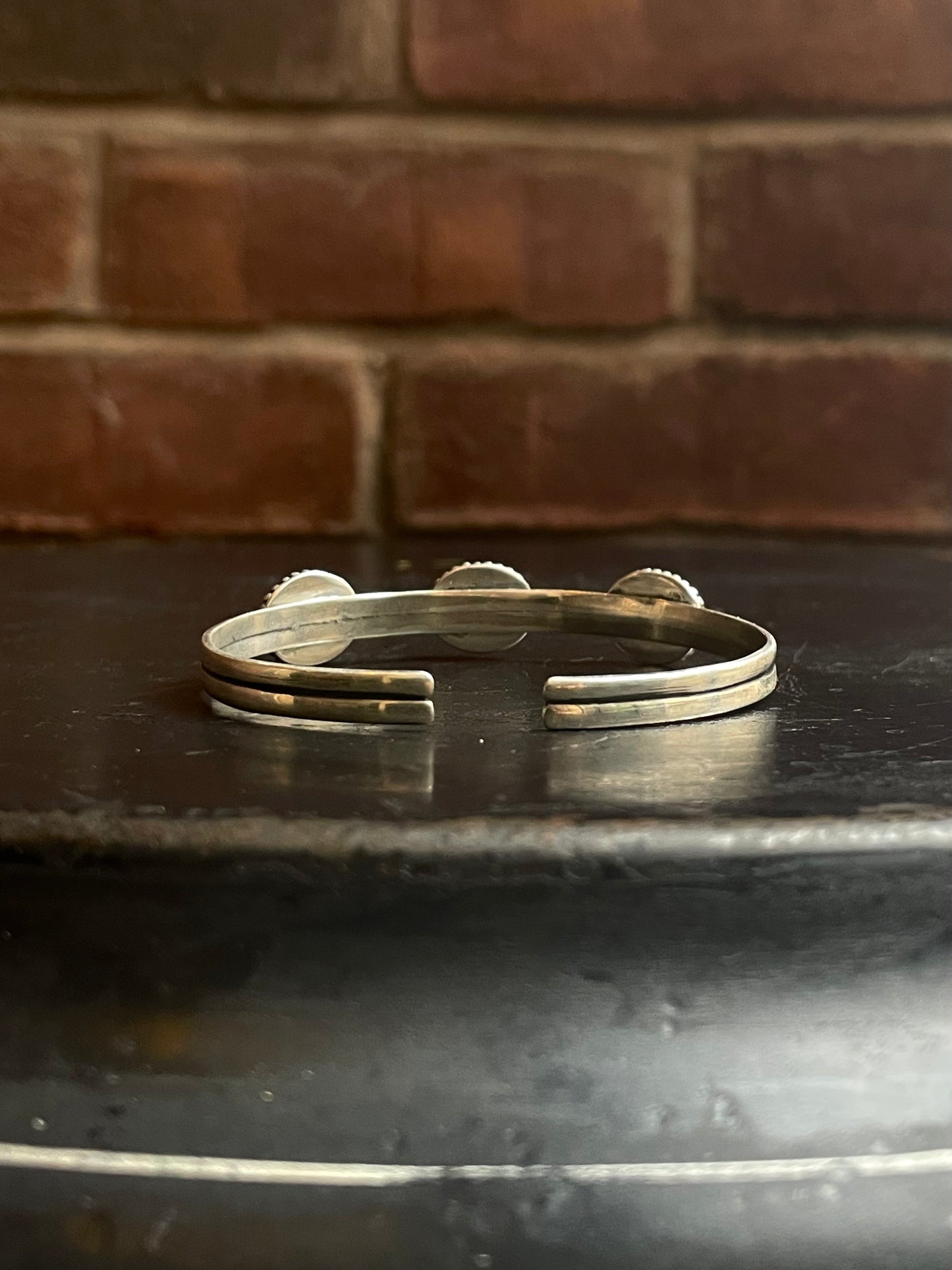 Spiny Oyster Cuff Bracelet | Three Stone Sterling Silver E695