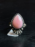 Pink Conch Teardrop Ring | Sterling Silver | Size 7 | A732