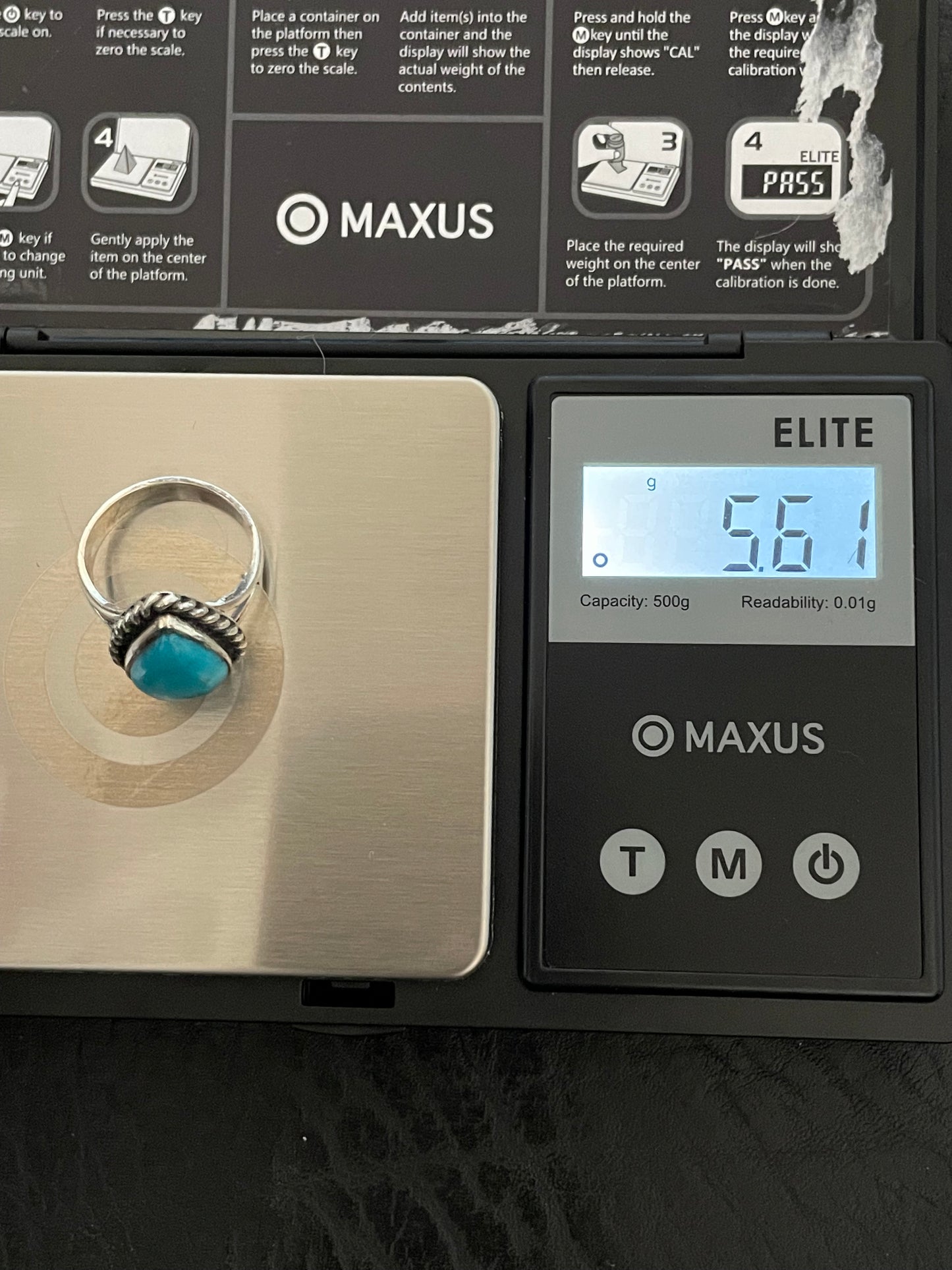 Kingman Turquoise Teardrop Ring Size 6 | 925 Sterling Silver Southwest E172