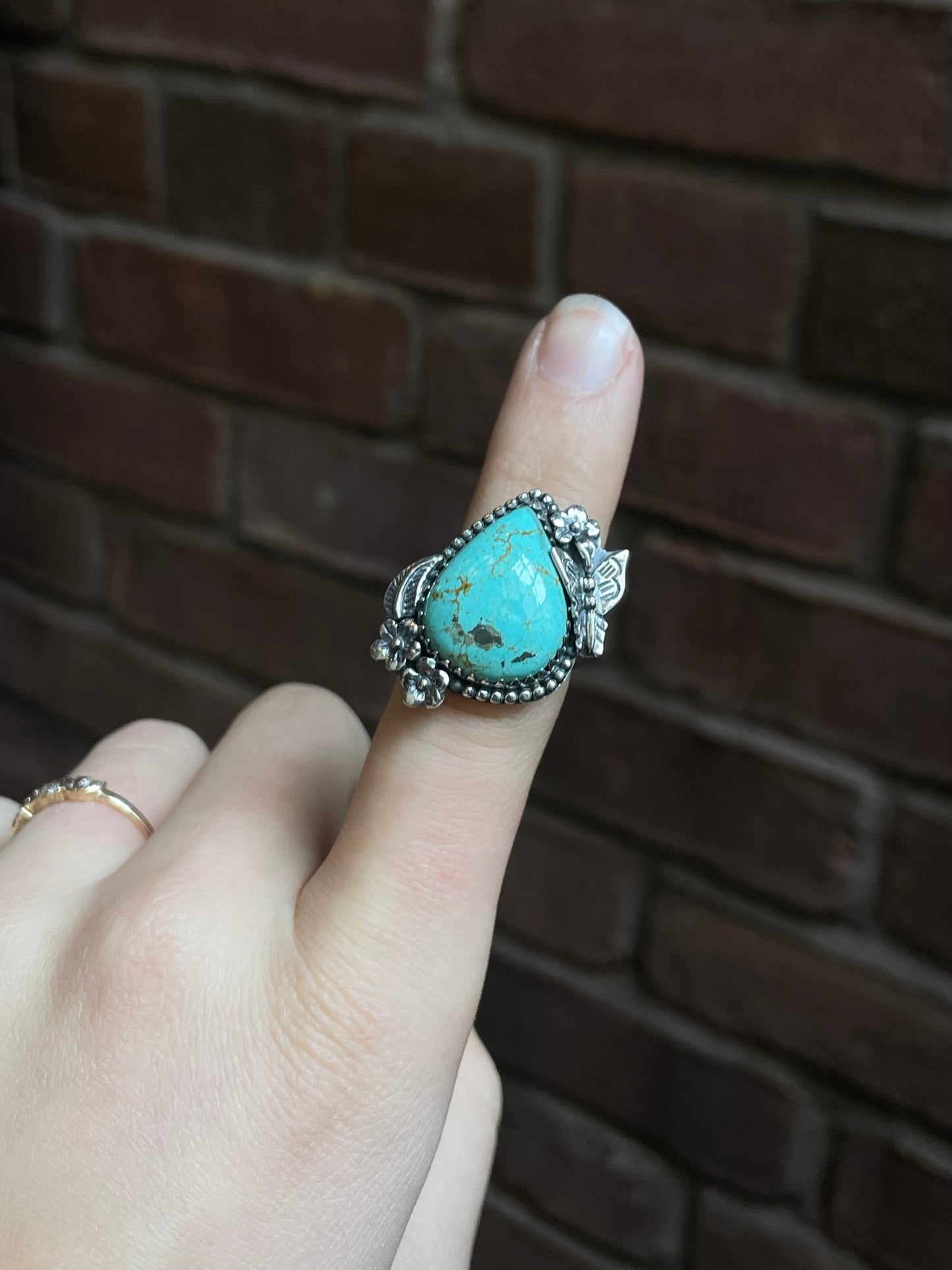 Kingman Turquoise Butterfly Ring Size 7.25 | 925 Sterling Silver Southwest E165