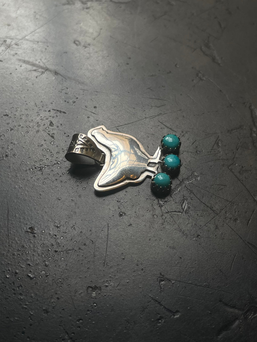 Turquoise Chicken Pendant | Sterling Silver E712