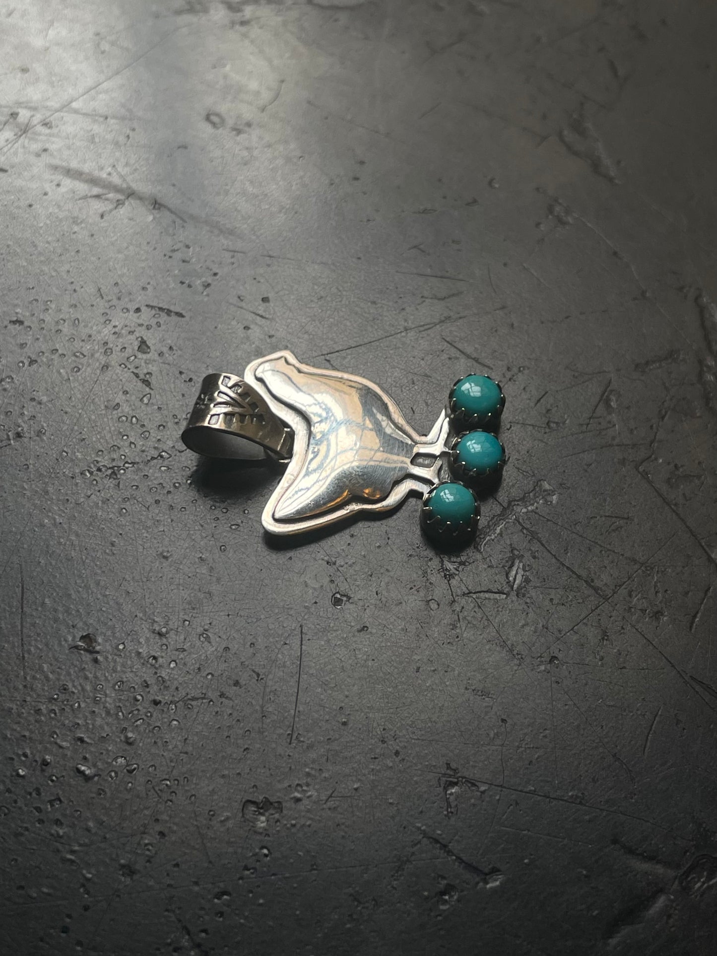 Turquoise Chicken Pendant | Sterling Silver E712