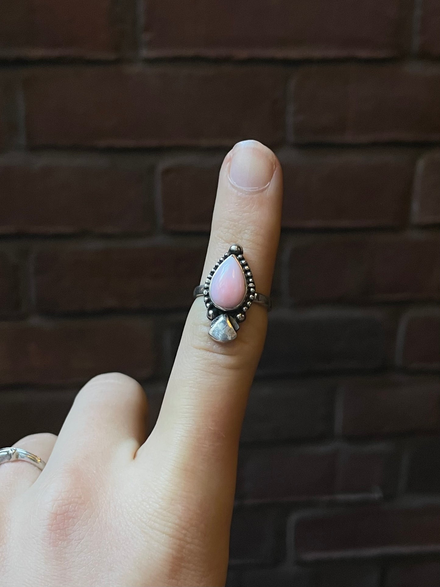Pink Conch Ring | Sterling Silver | Size 7 | A434