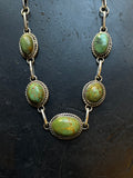 Green Turquoise Link Necklace | Sterling Silver E943