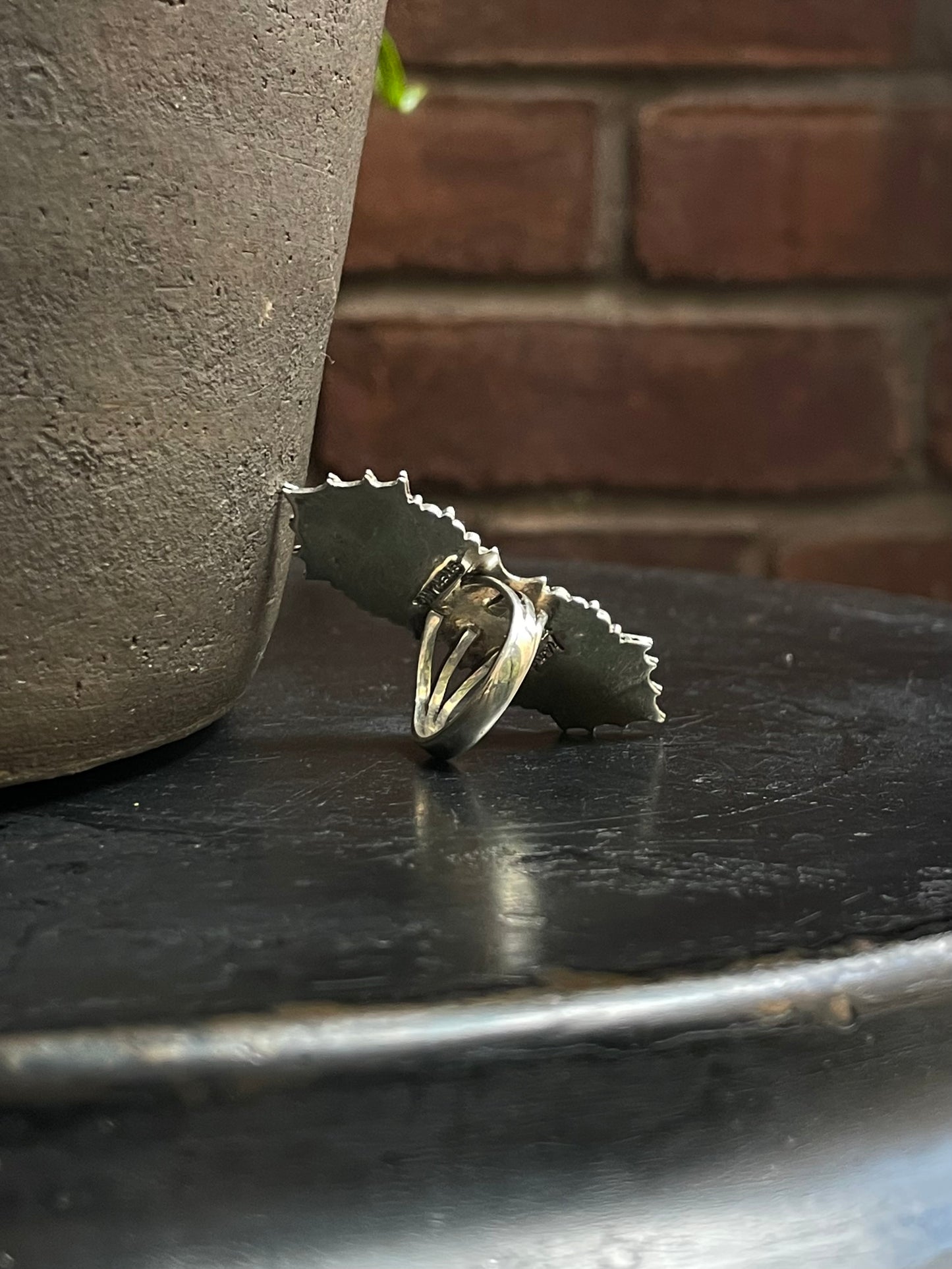 Pink Conch 2 Stone Ring | 925 Sterling Silver | Size 6 E300