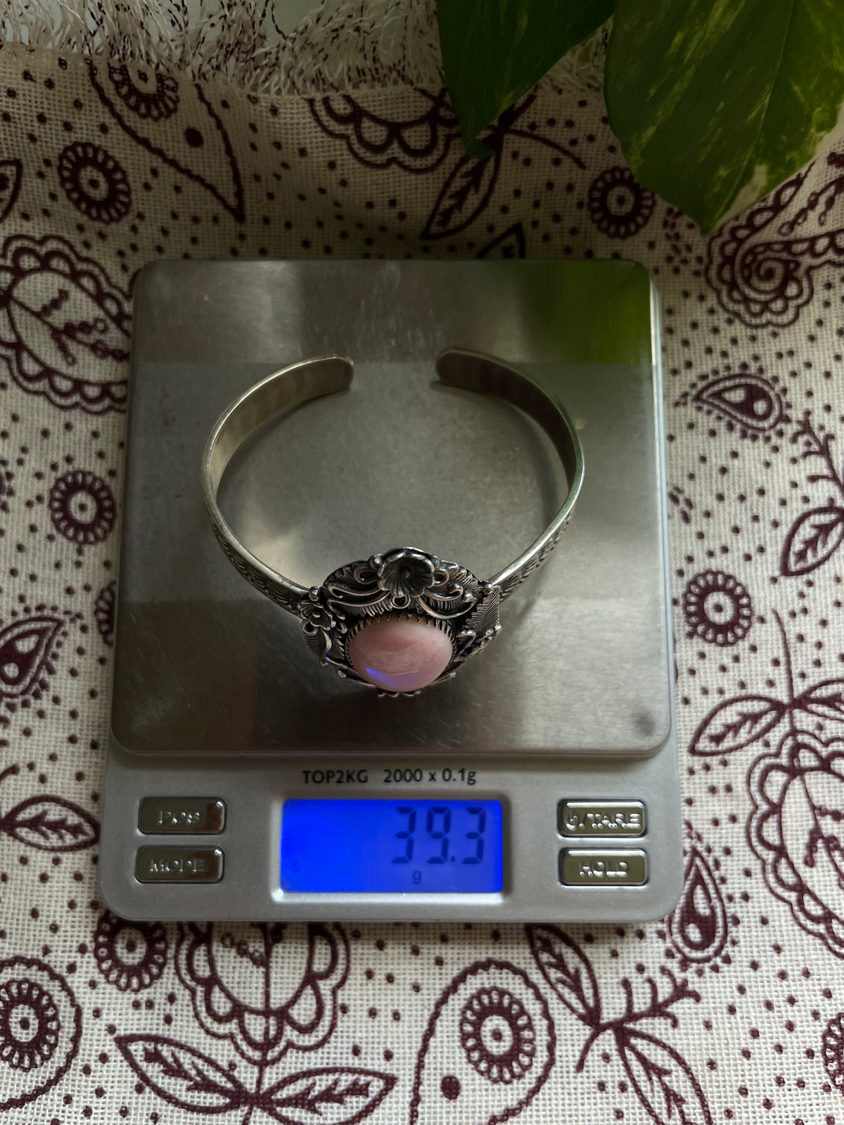 Pink Conch Floral Cuff Bracelet | 925 Sterling Silver D285