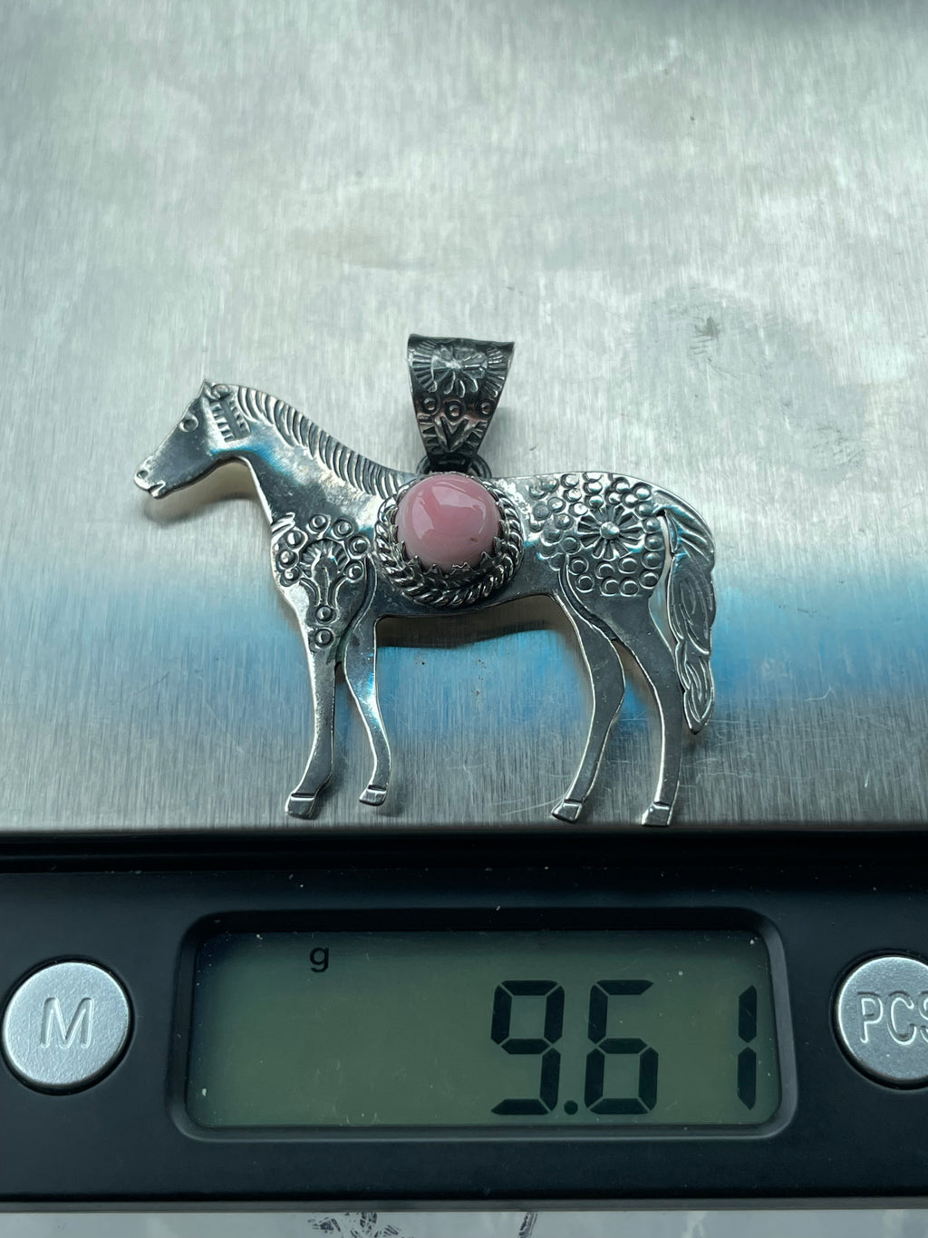 Pink Conch Horse Pendant | 925 Sterling Silver B982