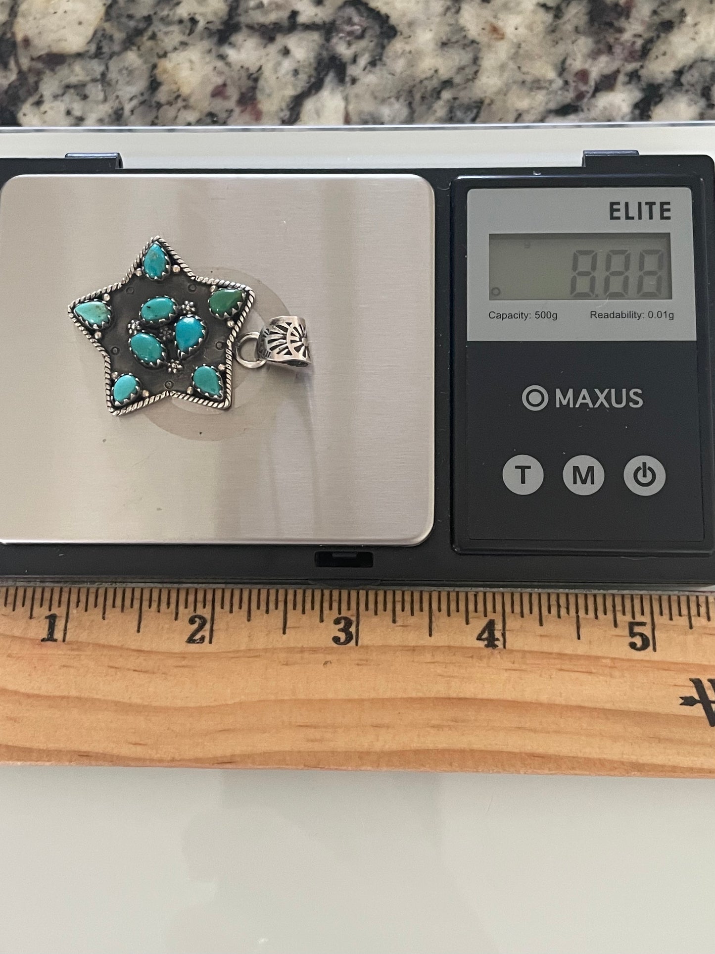 Kingman Turquoise Star Pendant | Sterling Silver G423