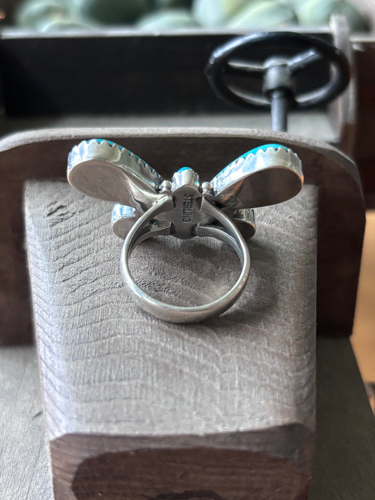 Turquoise Butterfly Ring Size 6 | 925 Sterling Silver A102