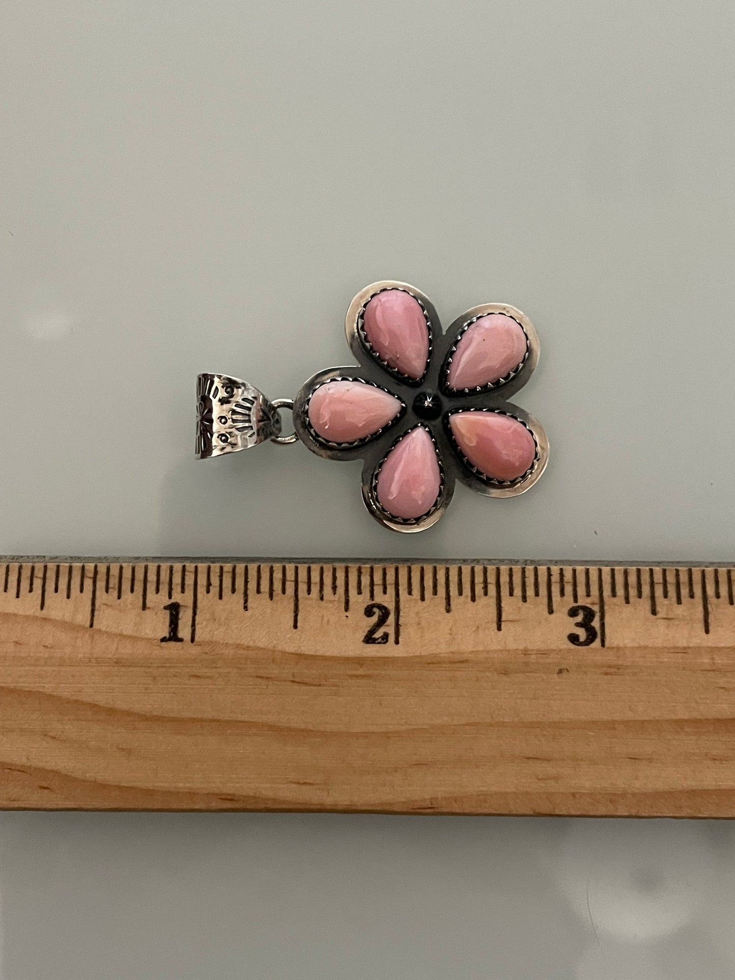 Pink Conch Flower Pendant | 925 Sterling Silver E233