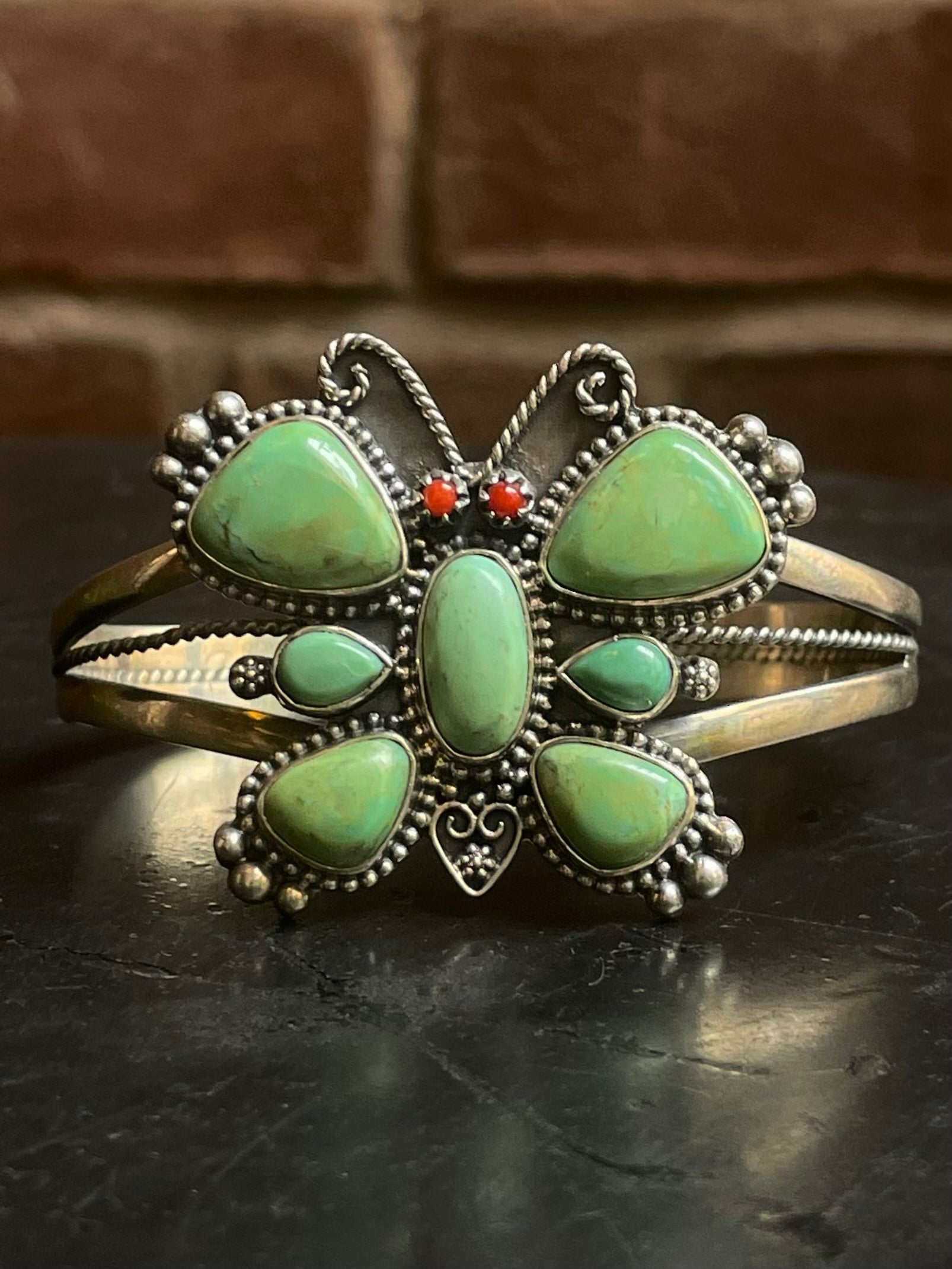 Turquoise Butterfly Cuff Bracelet | 925 Sterling Silver G321