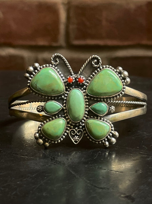 Turquoise Butterfly Cuff Bracelet | 925 Sterling Silver G321