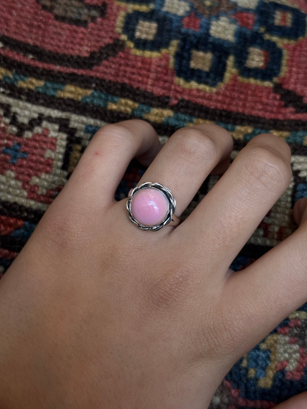 Pink Conch Ring | Sterling Silver | Size 8 | C154