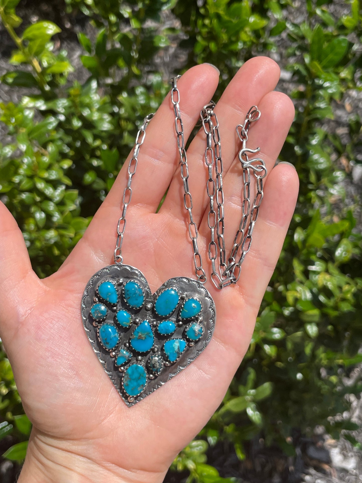 Turquoise Heart Necklace | 925 Sterling Silver D160