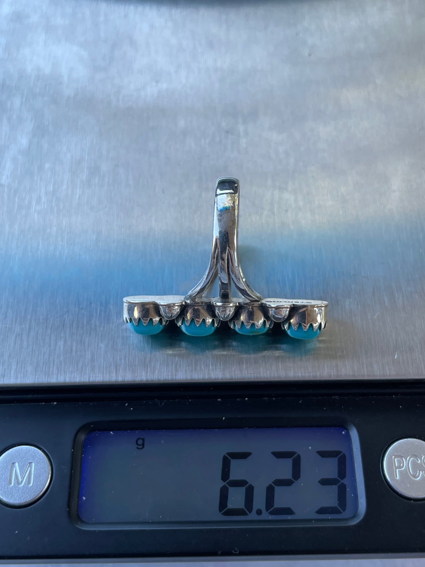Turquoise Row Ring Size 6.5 | 925 Sterling Silver B940