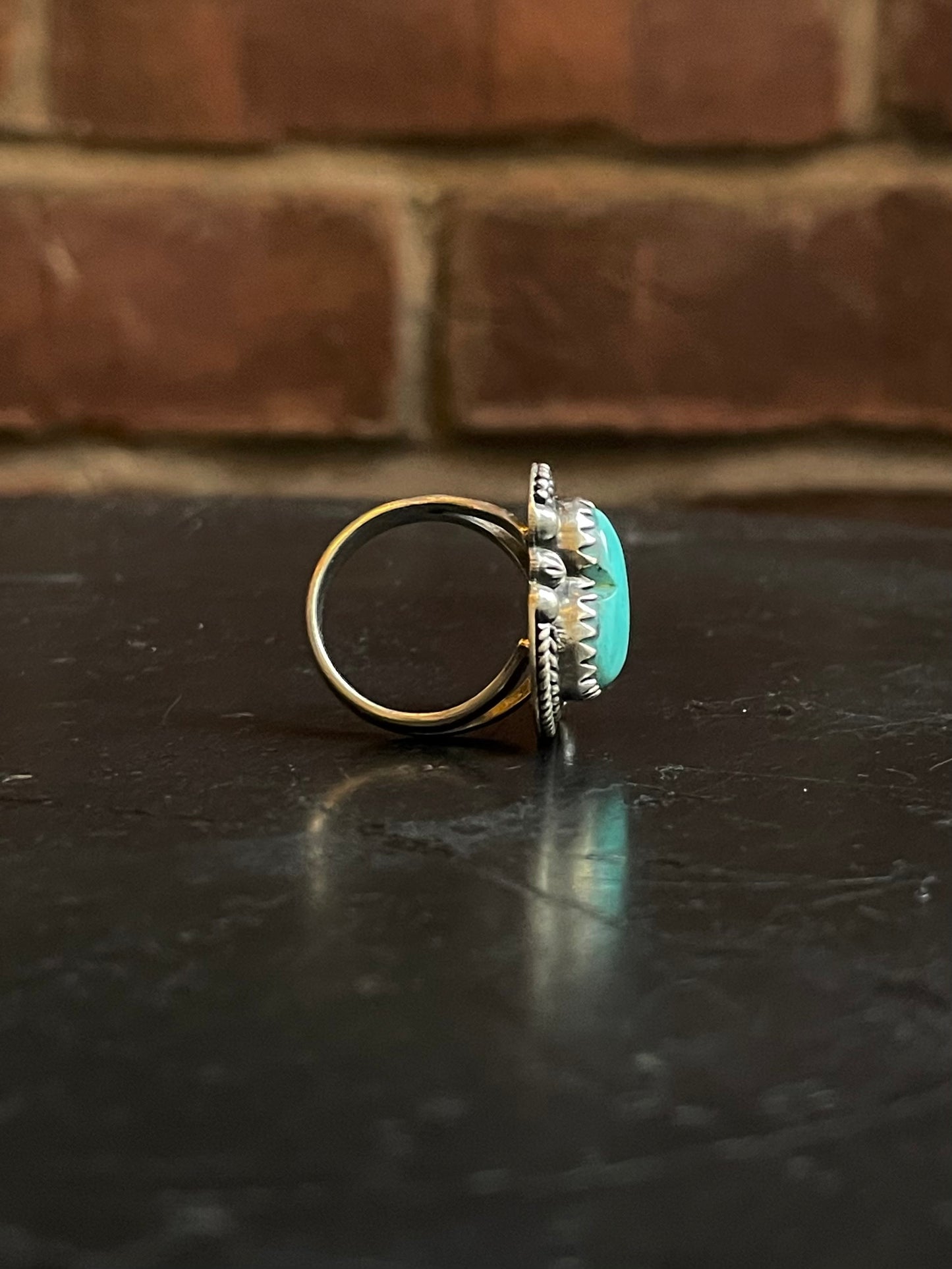 Kingman Turquoise Heart Ring Size 6 | 925 Sterling Silver G498