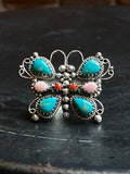 Kingman Turquoise Butterfly Ring | Sterling Silver | Size 6 | A335