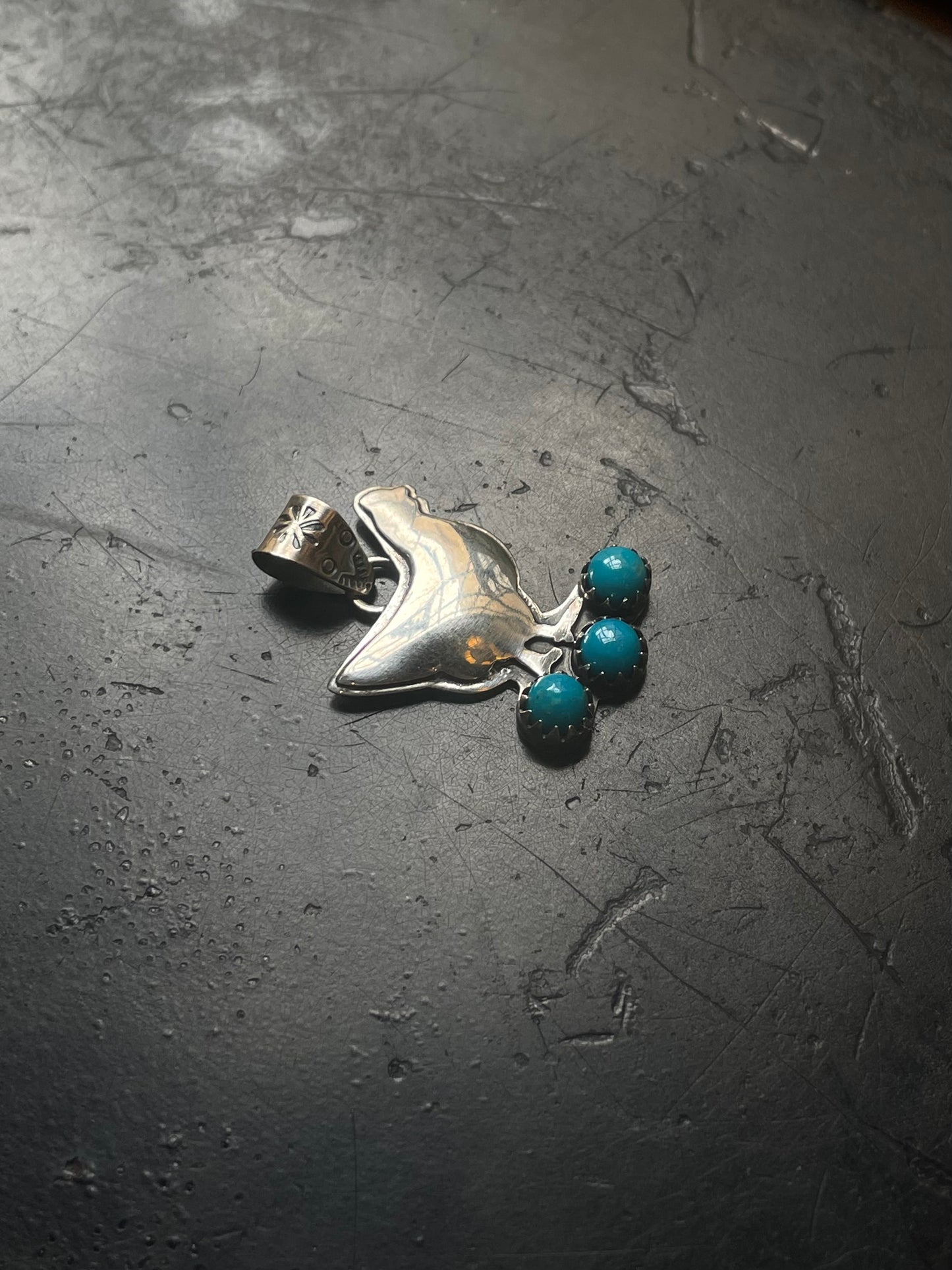 Turquoise Chicken Pendant | Sterling Silver E713