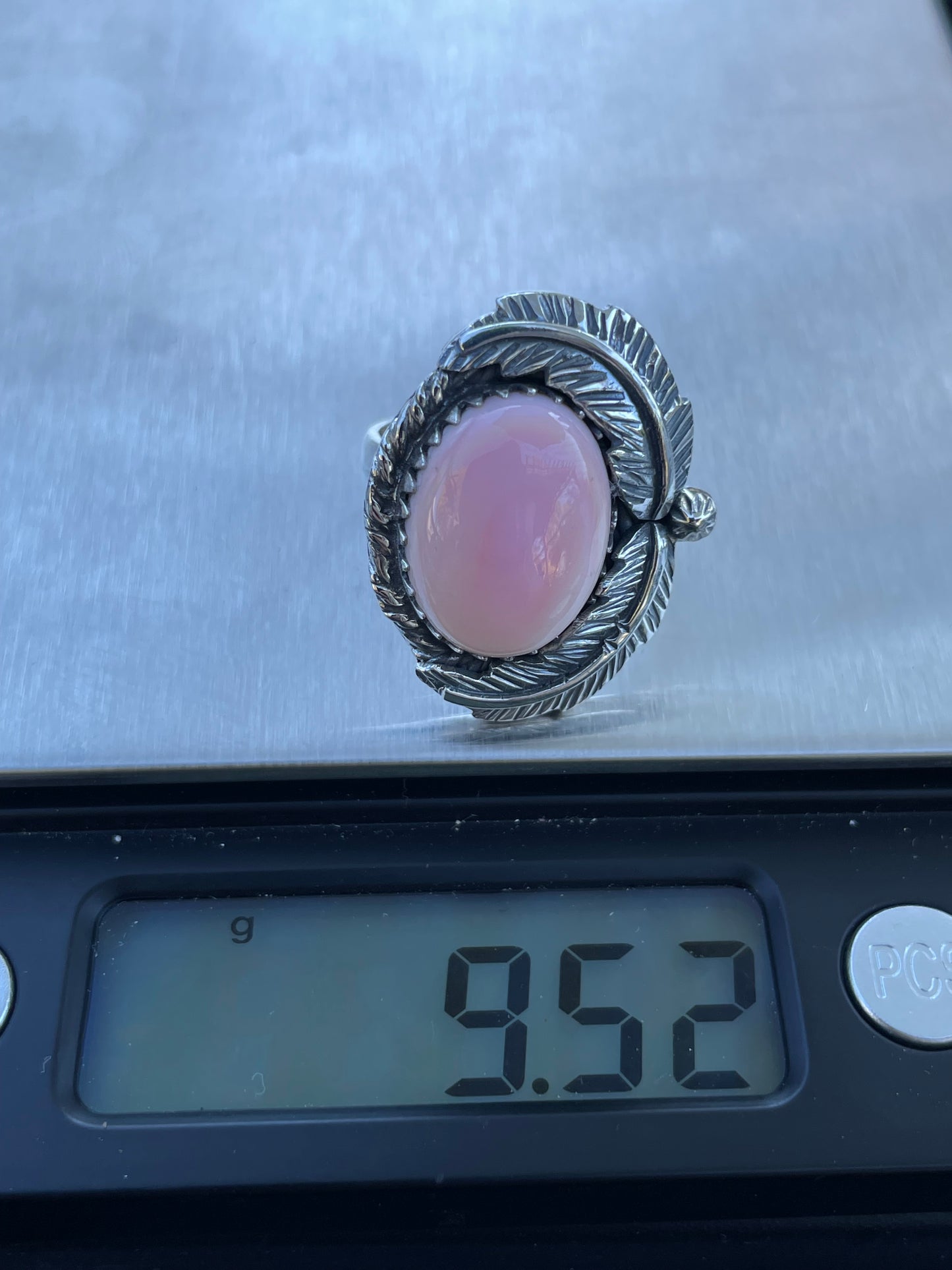 Pink Conch Leaf Ring | 925 Sterling Silver | Size 6 B281