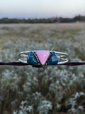 Pink Conch & Turquoise Cuff Bracelet | 925 Sterling Silver G746
