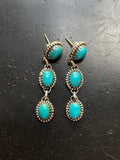 Kingman Turquoise Stud Earrings | 925 Sterling Silver G633