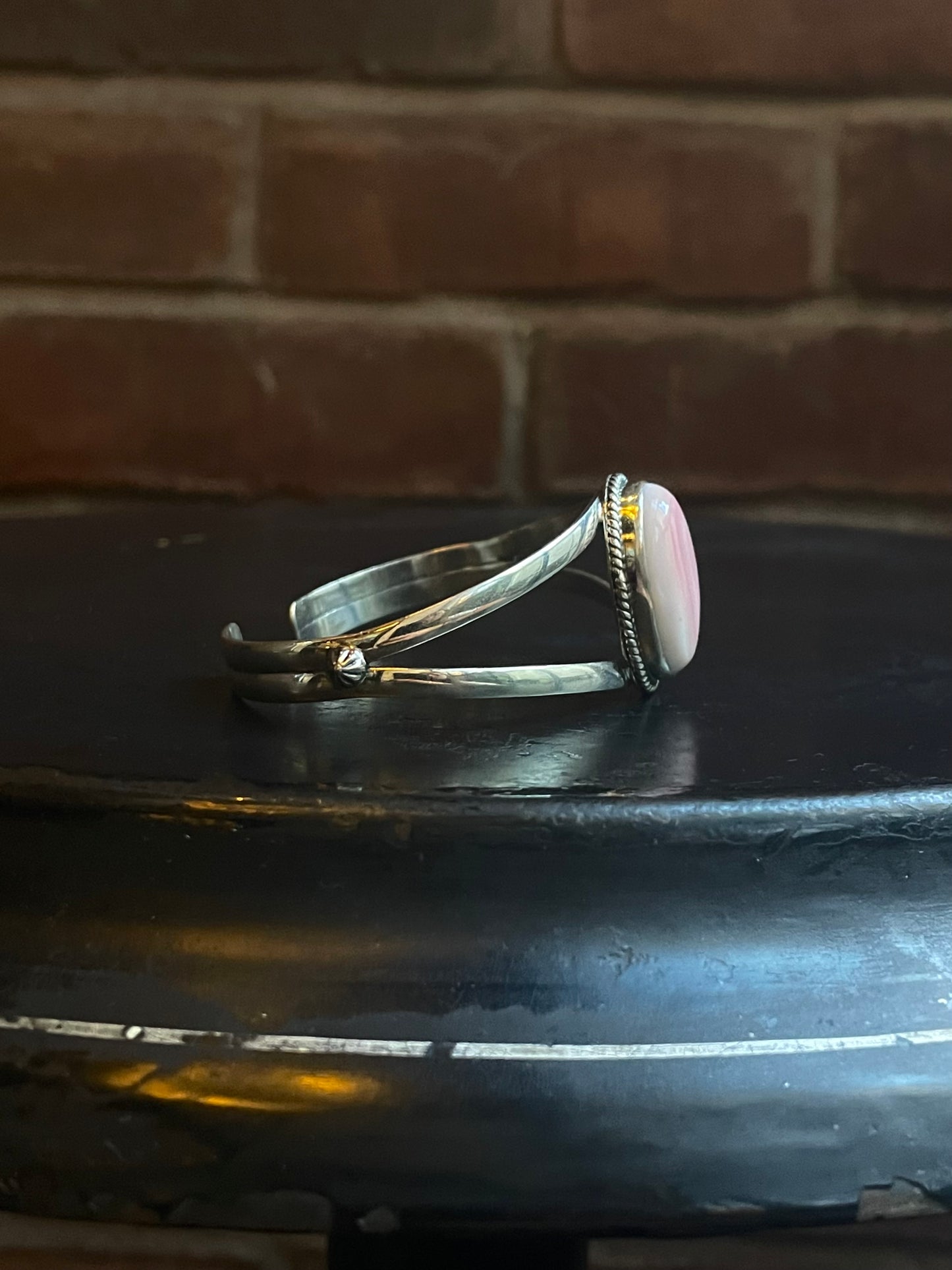 Pink Conch Cuff Bracelet | 925 Sterling Silver C902