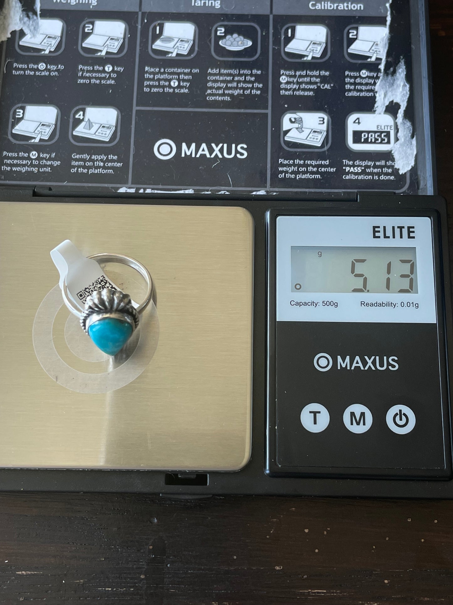 Kingman Turquoise Teardrop Ring | Sterling Silver | Size 8.25 | A745