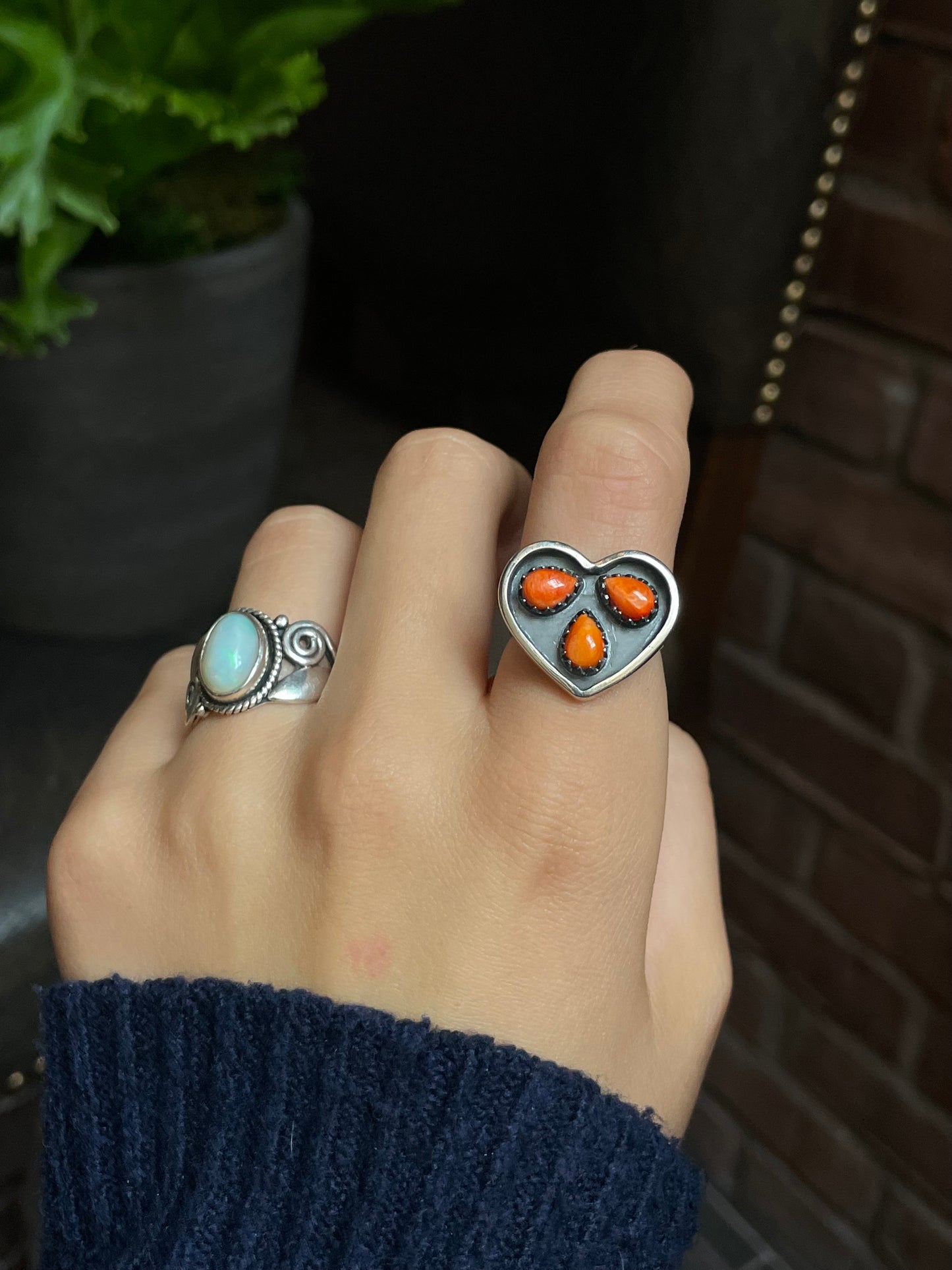 Spiny Oyster Heart Ring Size 6| 925 Sterling Silver G212