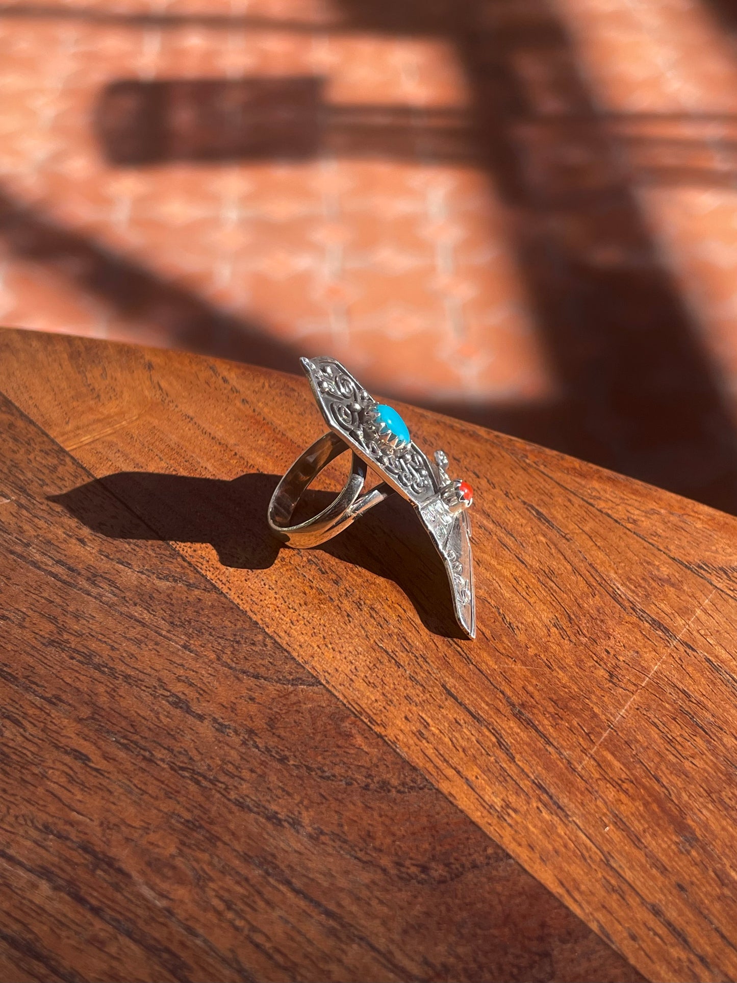 Turquoise Boot Ring Size 6 | 925 Sterling Silver C861