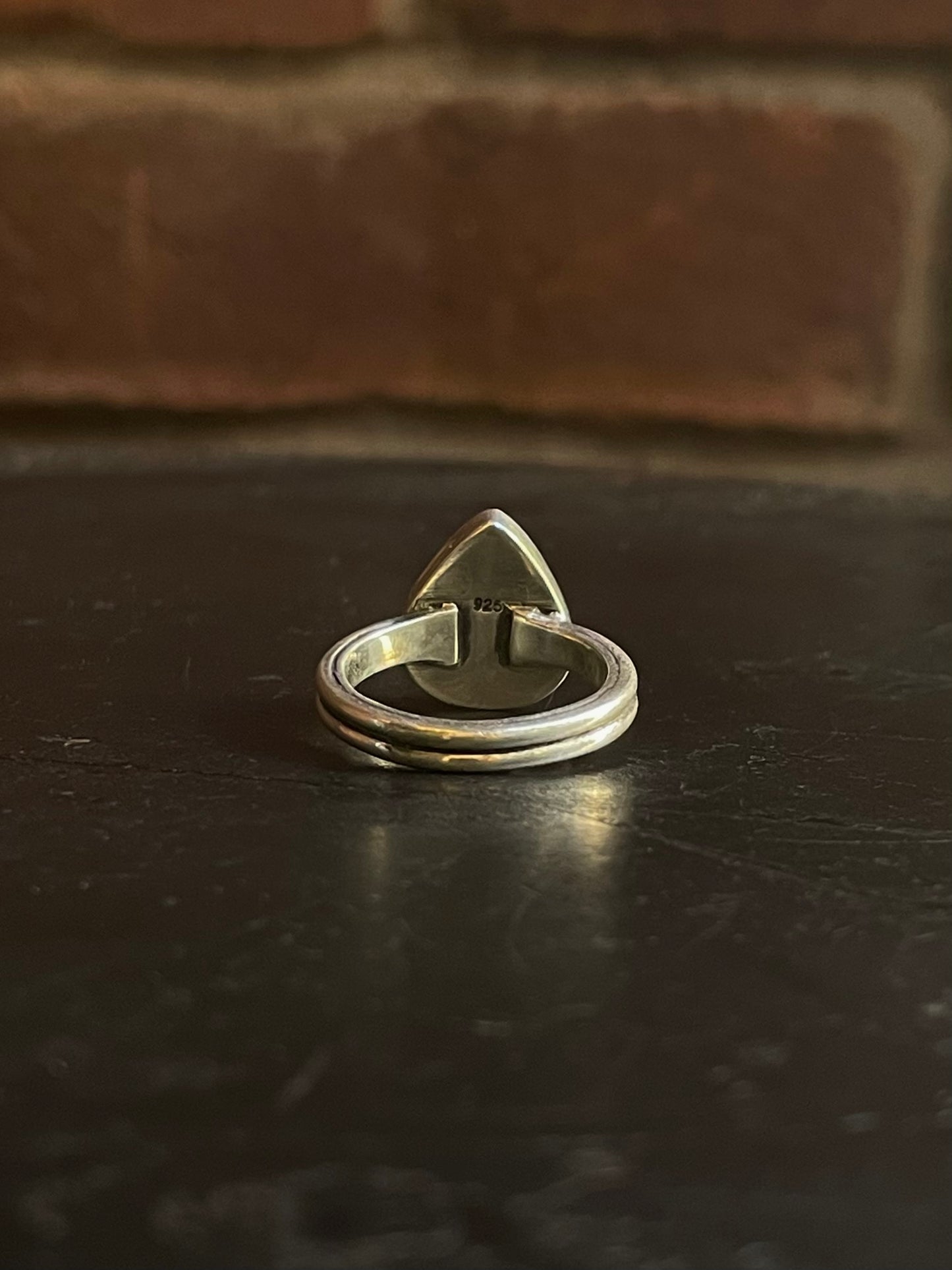 Kingman Turquoise Tear Drop Ring | Sterling Silver | Size 6.5 G362