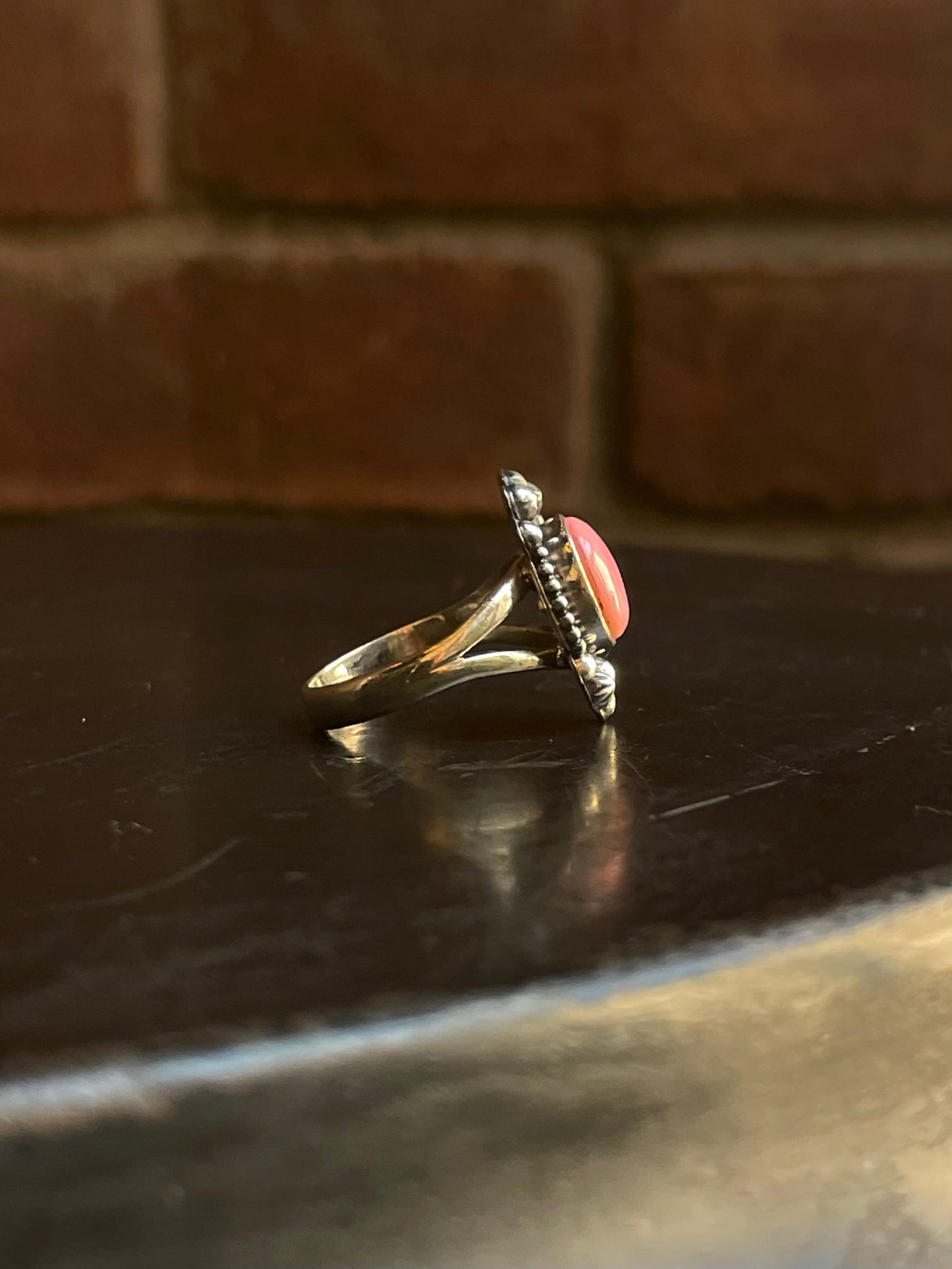 Pink Conch Ring Size 9 | 925 Sterling Silver G529