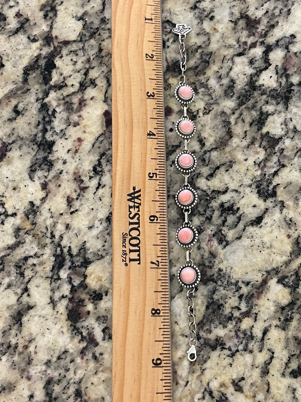 Pink Conch Link Bracelet | 925 Sterling Silver G729